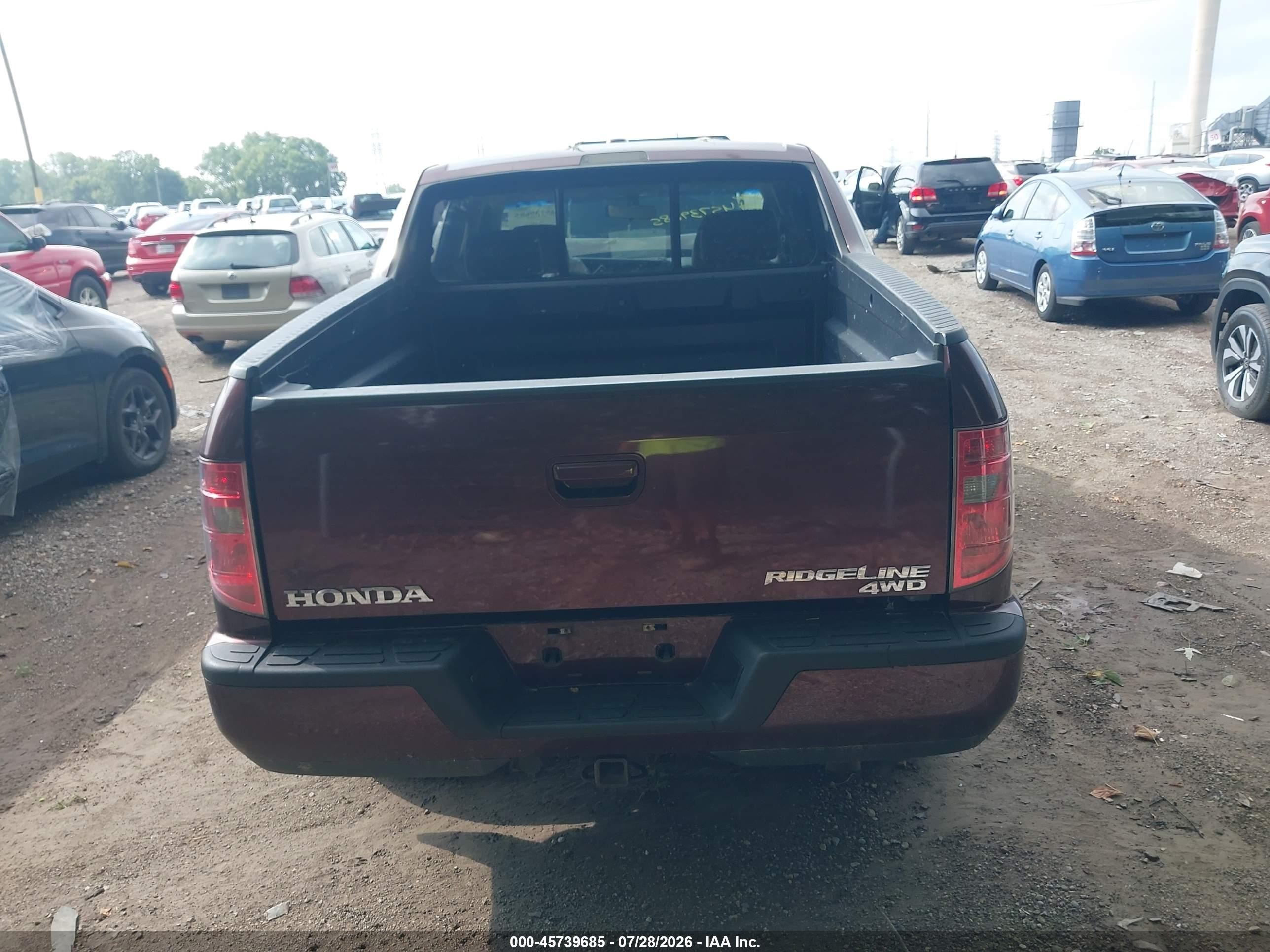 2009 Honda Ridgeline Rtl Purple vin: 5FPYK16559B106925