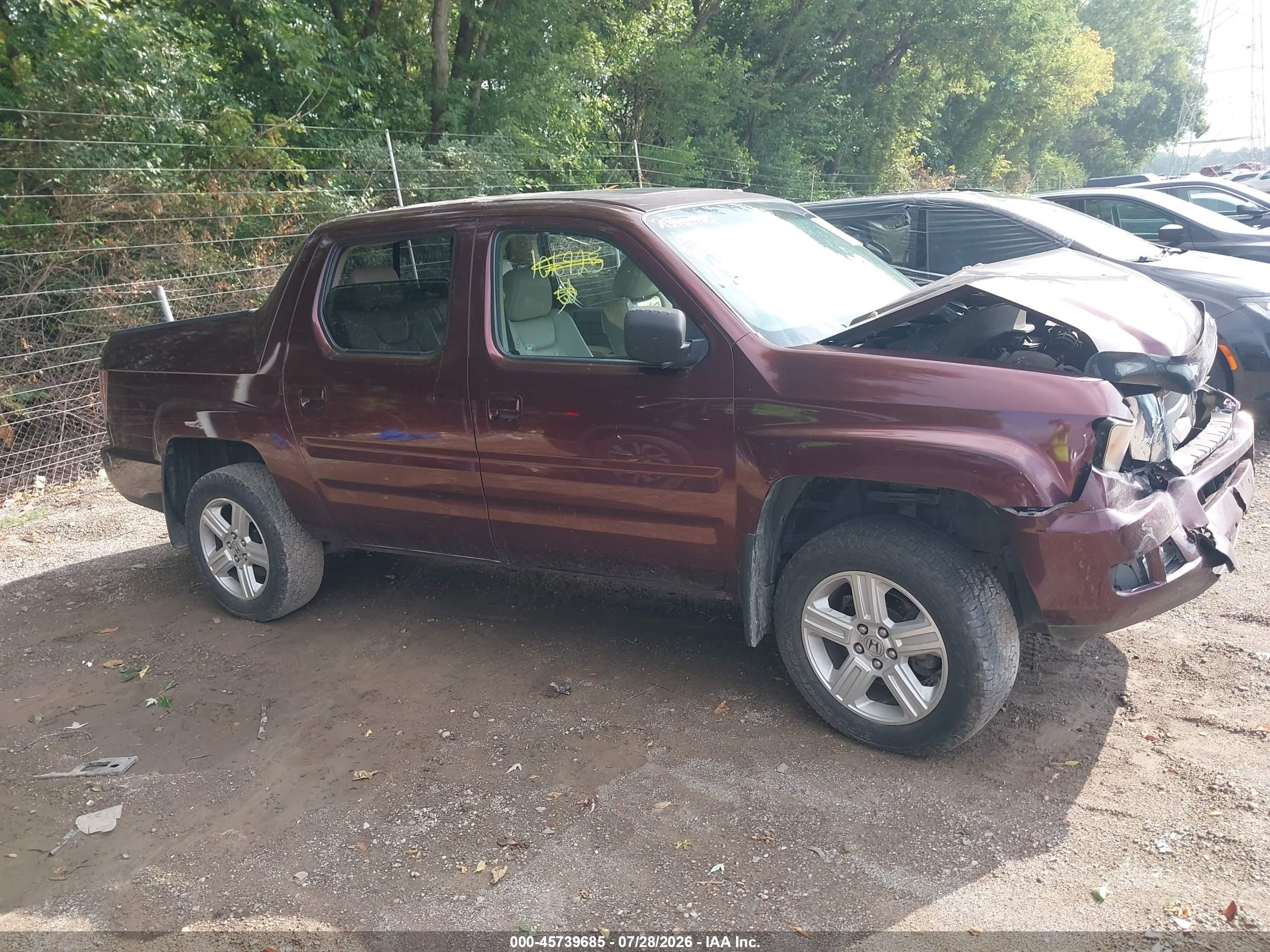 2009 Honda Ridgeline Rtl Purple vin: 5FPYK16559B106925