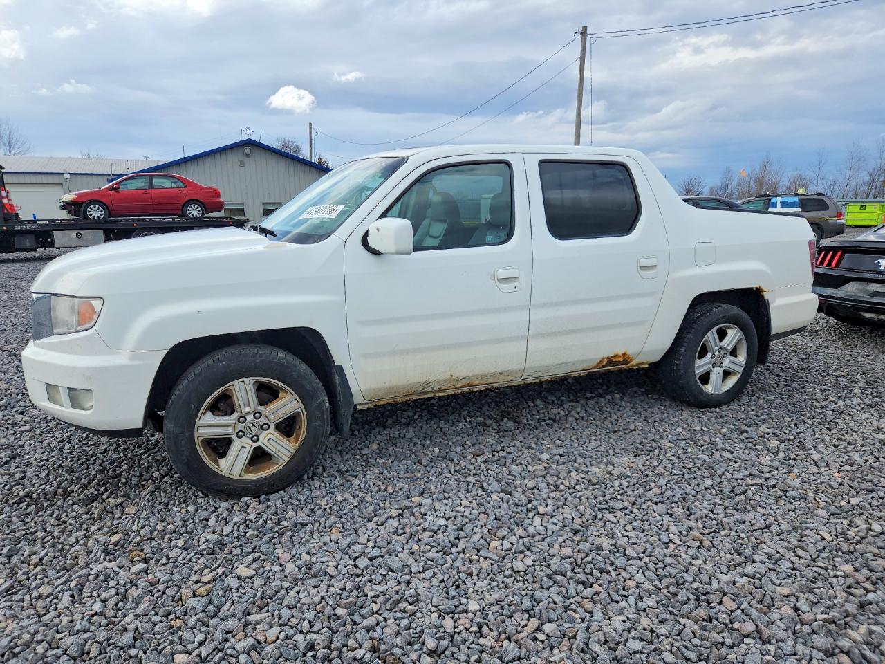 2009 Honda Ridgeline Rtl White vin: 5FPYK16559B108027