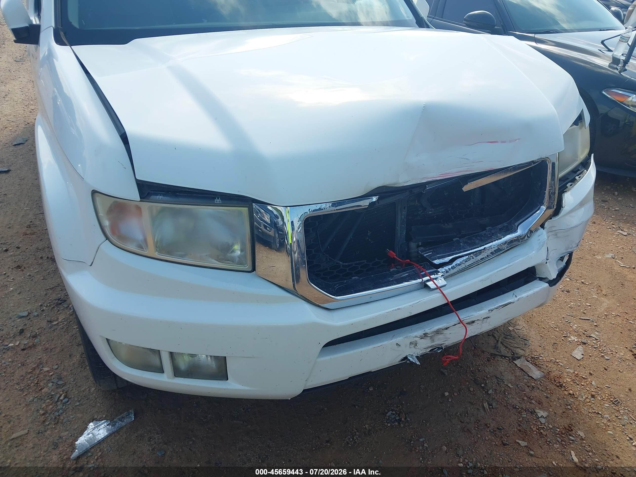 2009 Honda Ridgeline Rtl White vin: 5FPYK16569B103242