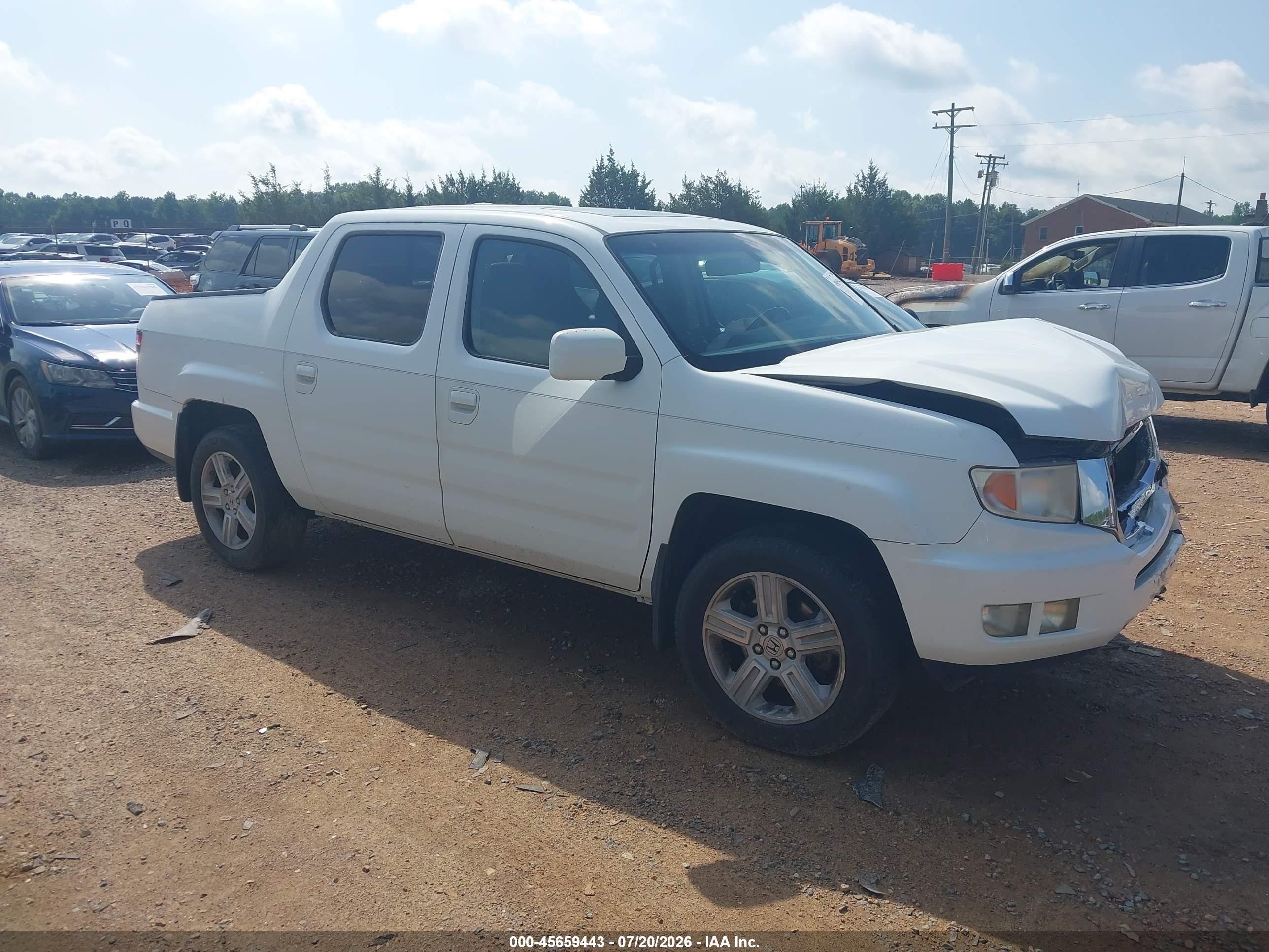 2009 Honda Ridgeline Rtl White vin: 5FPYK16569B103242