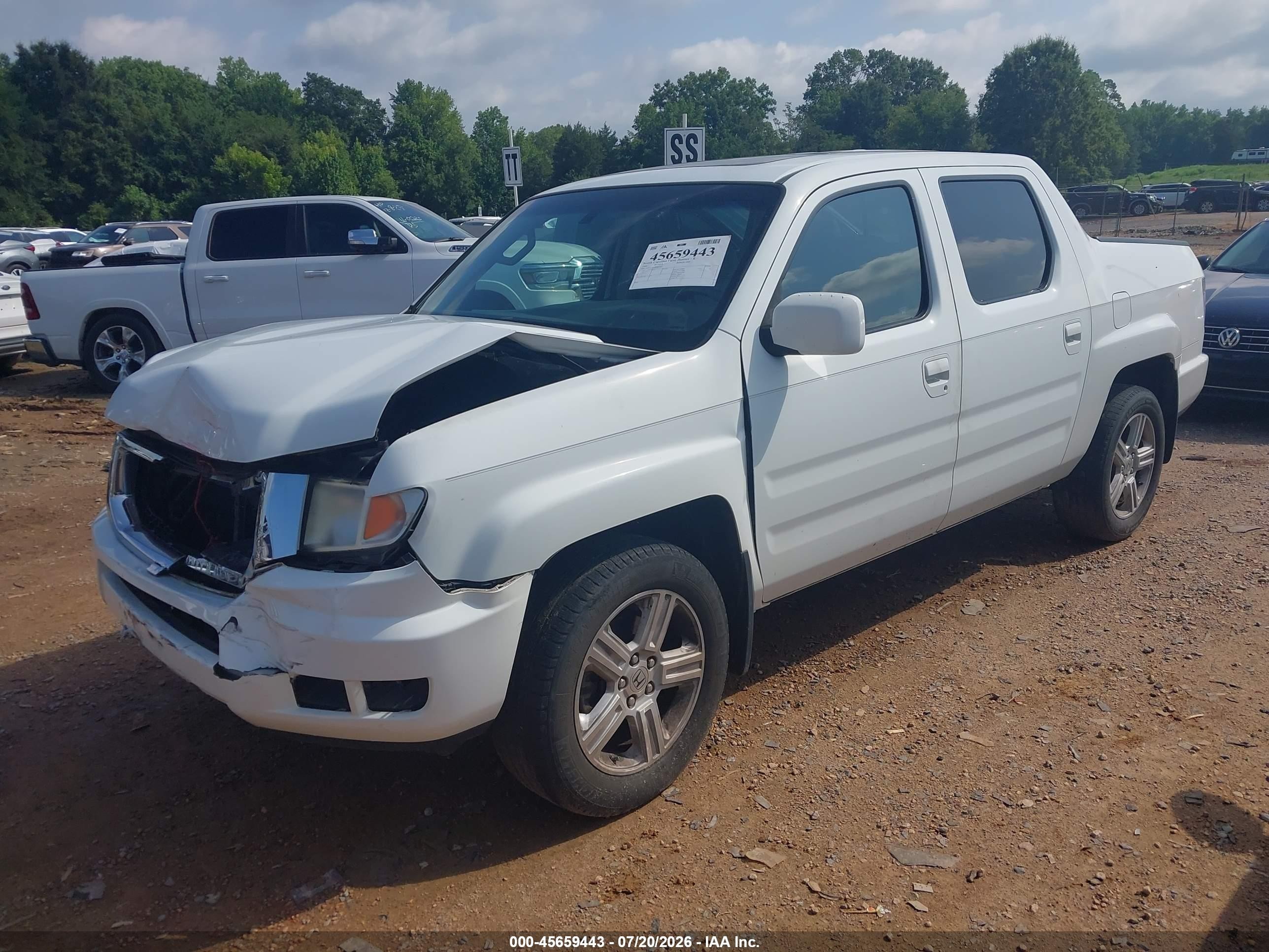 2009 Honda Ridgeline Rtl White vin: 5FPYK16569B103242