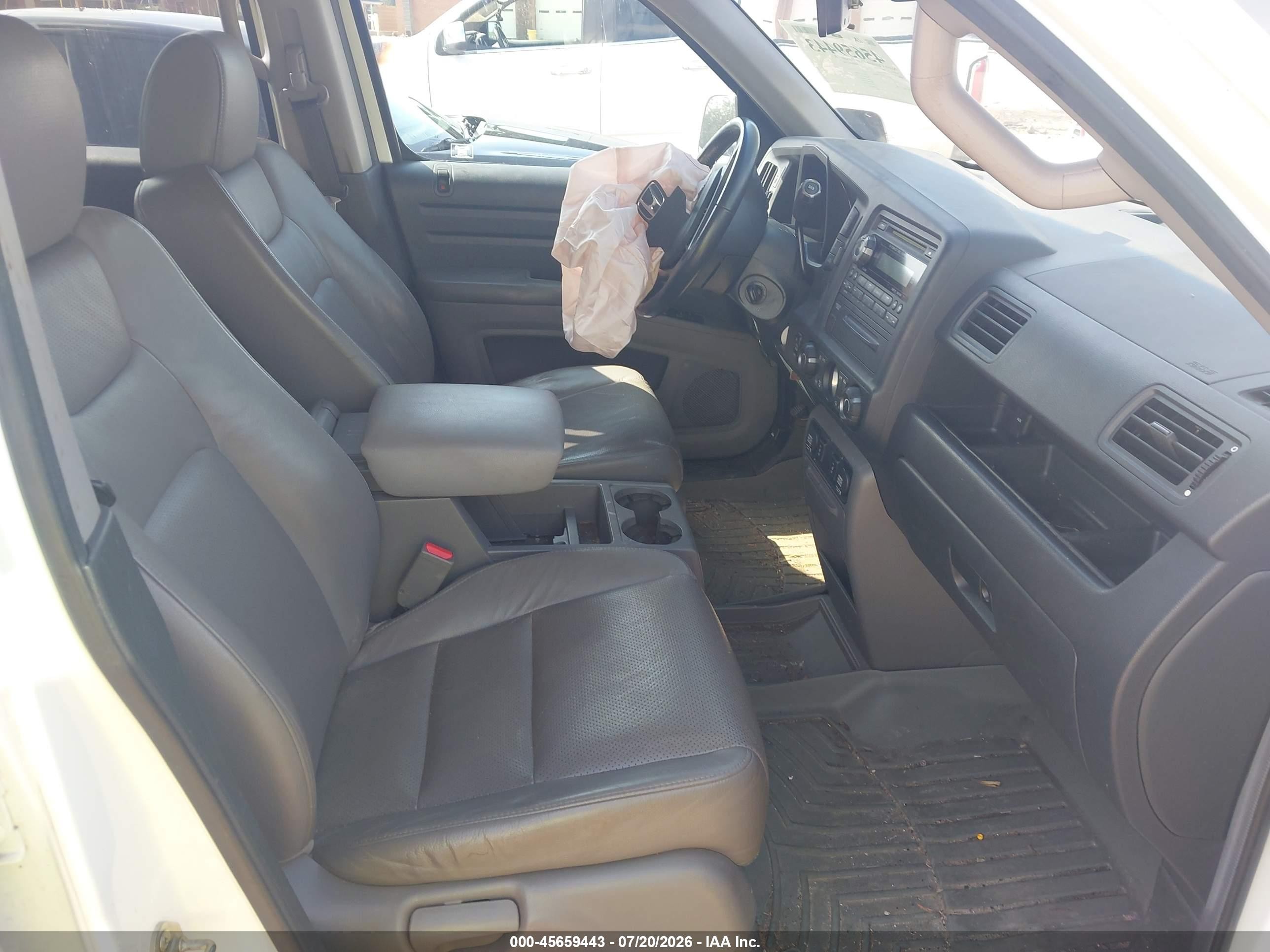 2009 Honda Ridgeline Rtl White vin: 5FPYK16569B103242