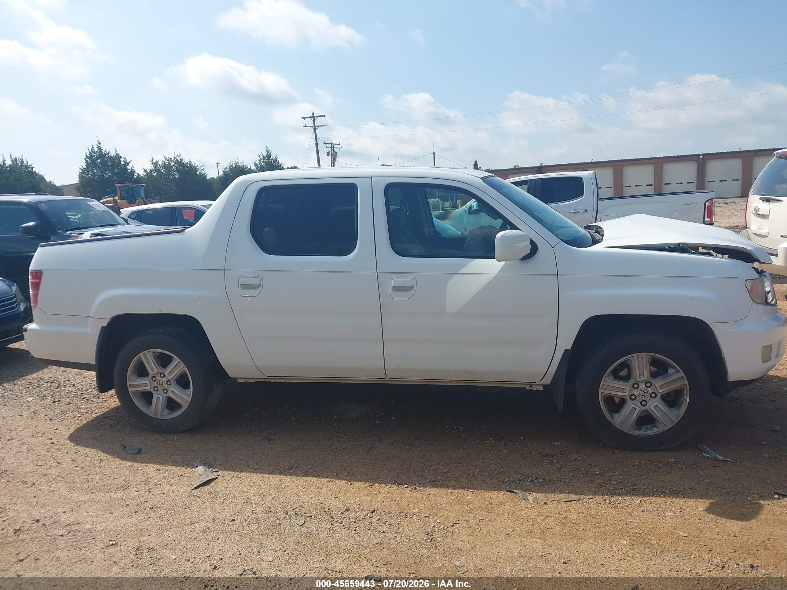 2009 Honda Ridgeline Rtl White vin: 5FPYK16569B103242