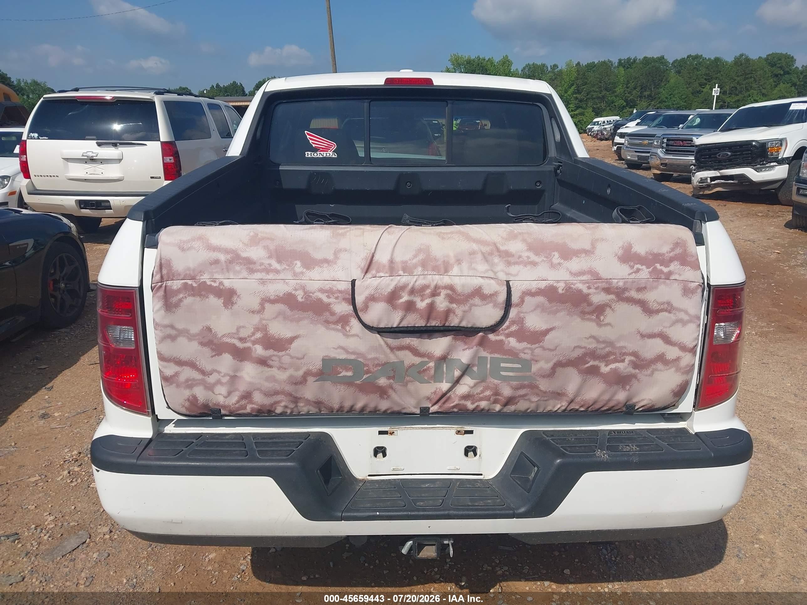 2009 Honda Ridgeline Rtl White vin: 5FPYK16569B103242