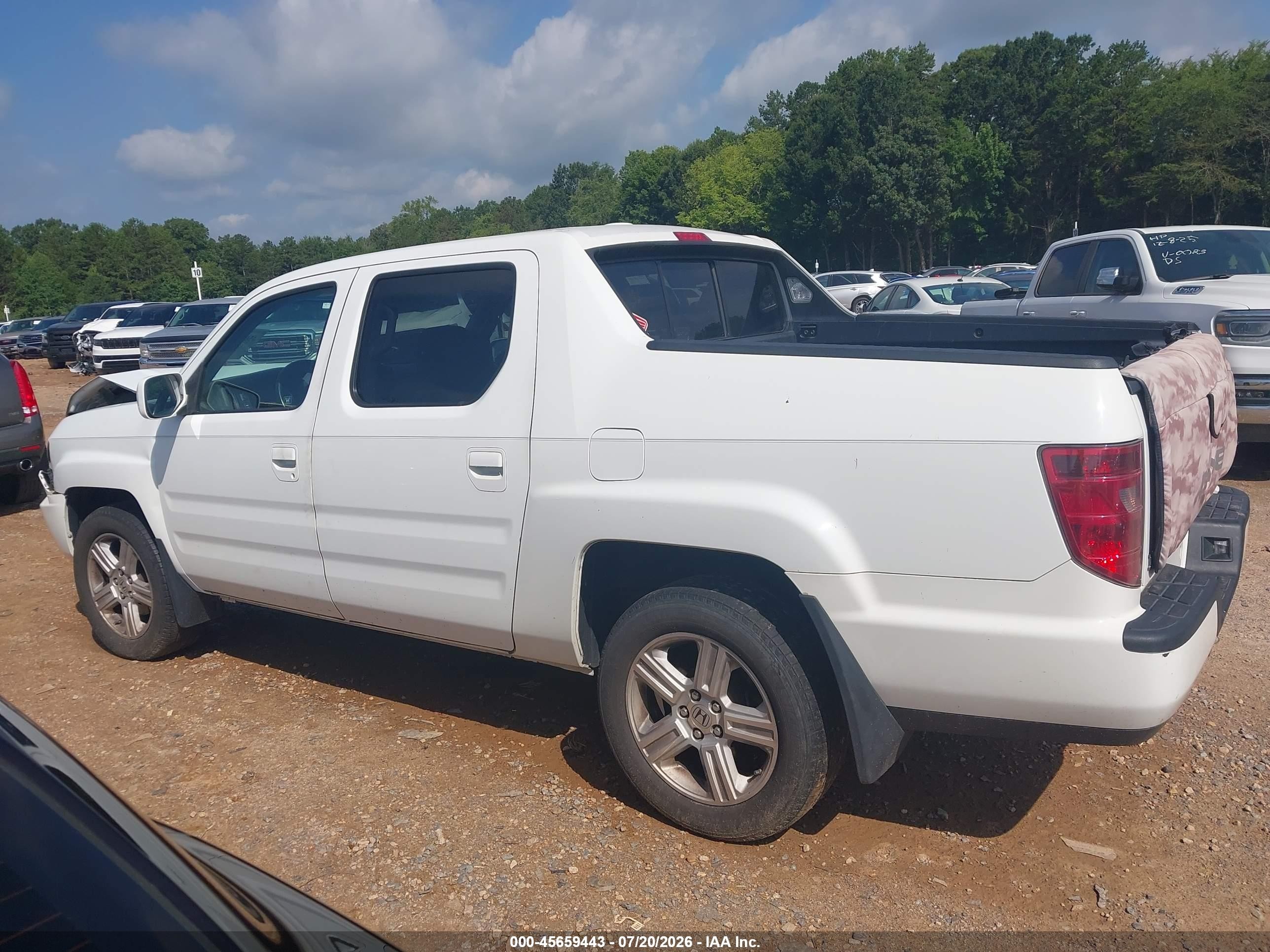 2009 Honda Ridgeline Rtl White vin: 5FPYK16569B103242