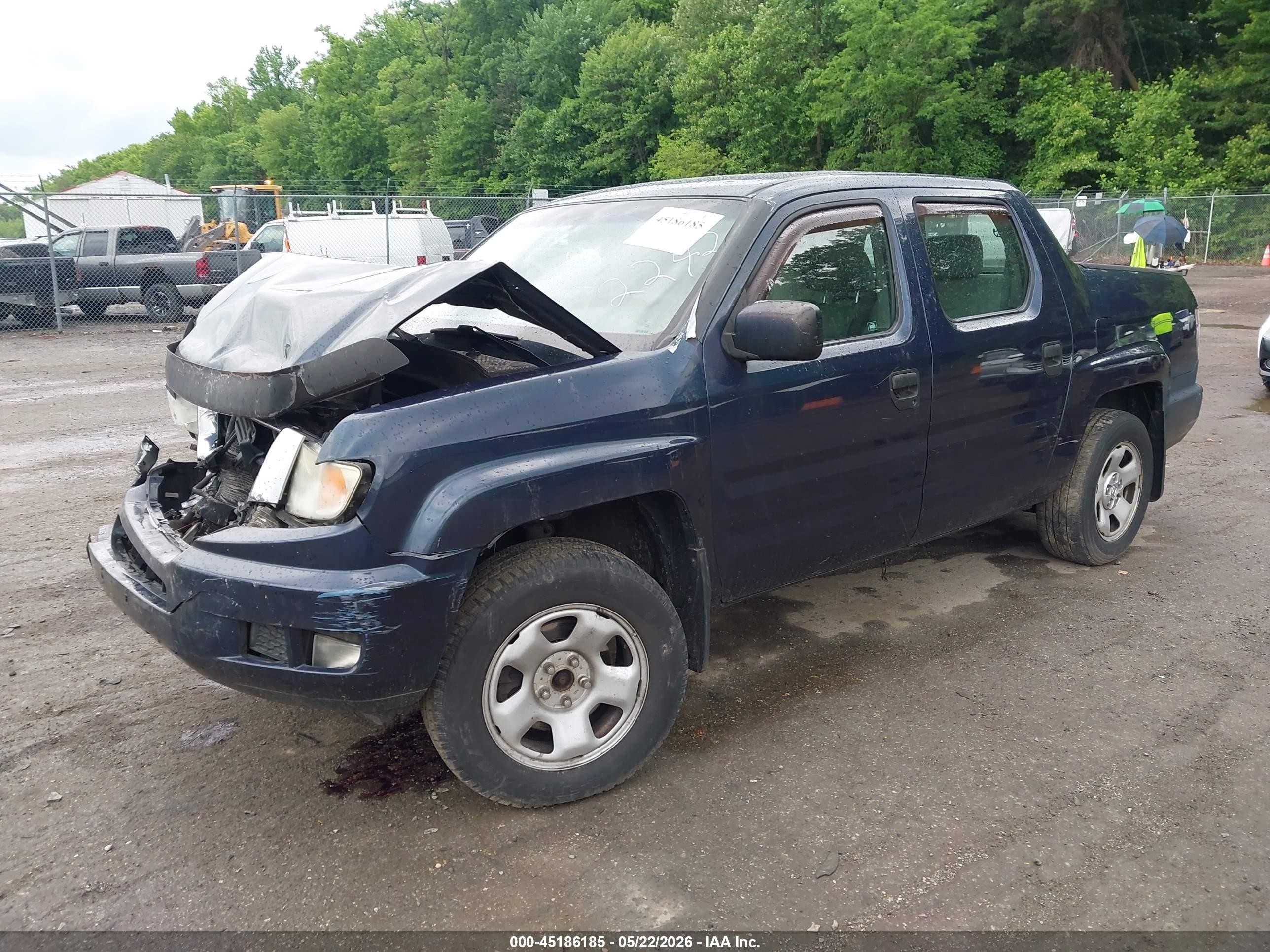 2011 Honda Ridgeline Rt Dark Blue vin: 5FPYK1F23BB452242