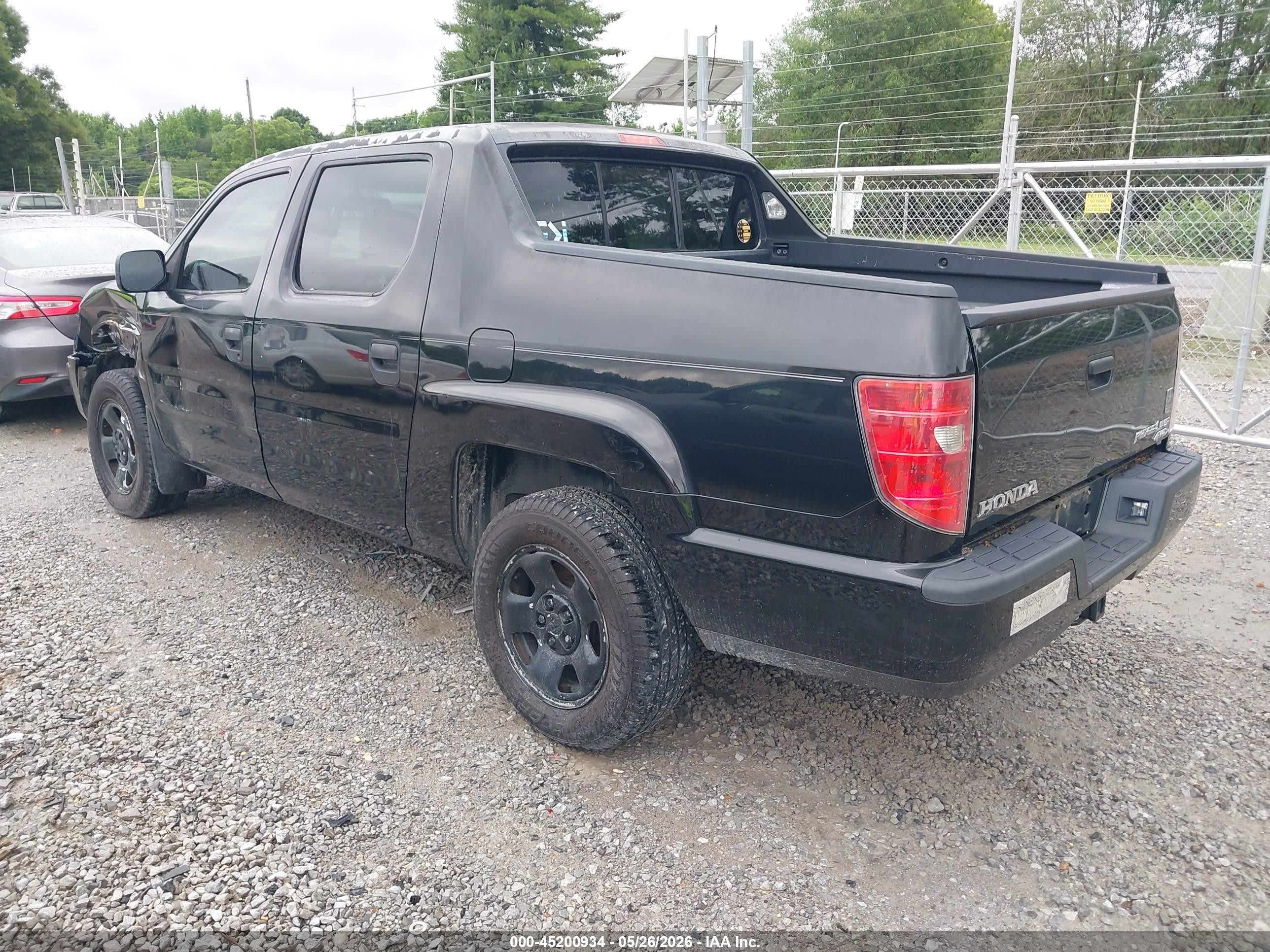 2010 Honda Ridgeline Rt Black vin: 5FPYK1F24AB002338