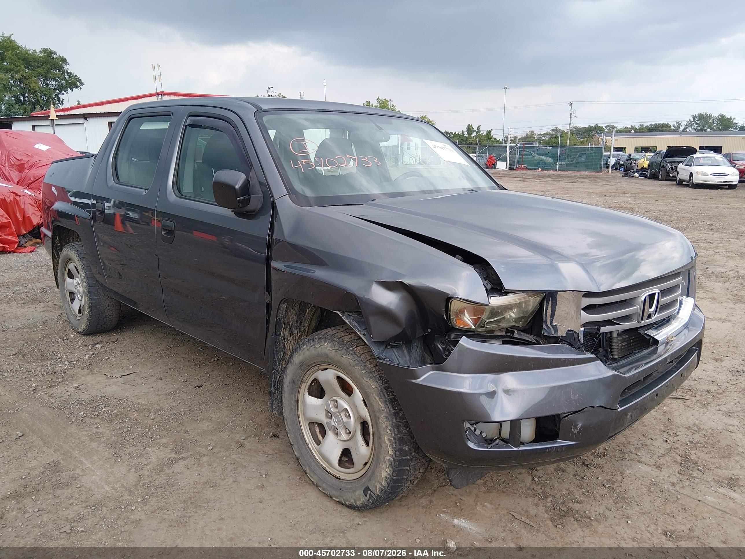 2013 Honda Ridgeline Rt Серый vin: 5FPYK1F24DB009391