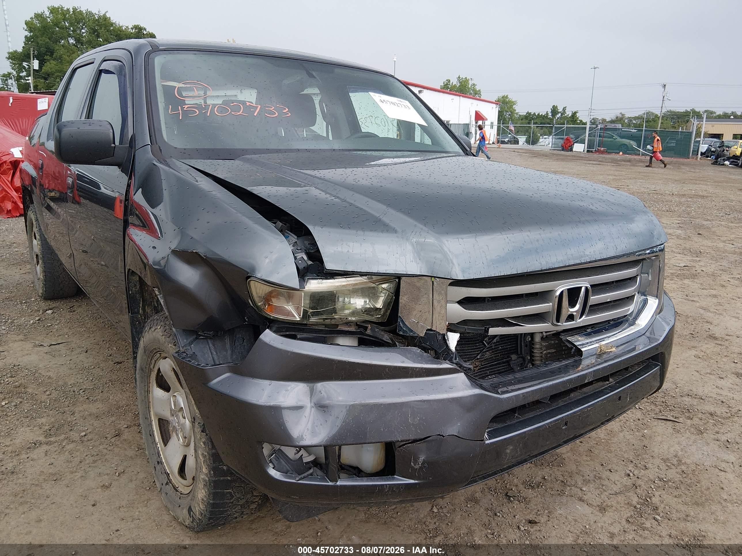 2013 Honda Ridgeline Rt Серый vin: 5FPYK1F24DB009391
