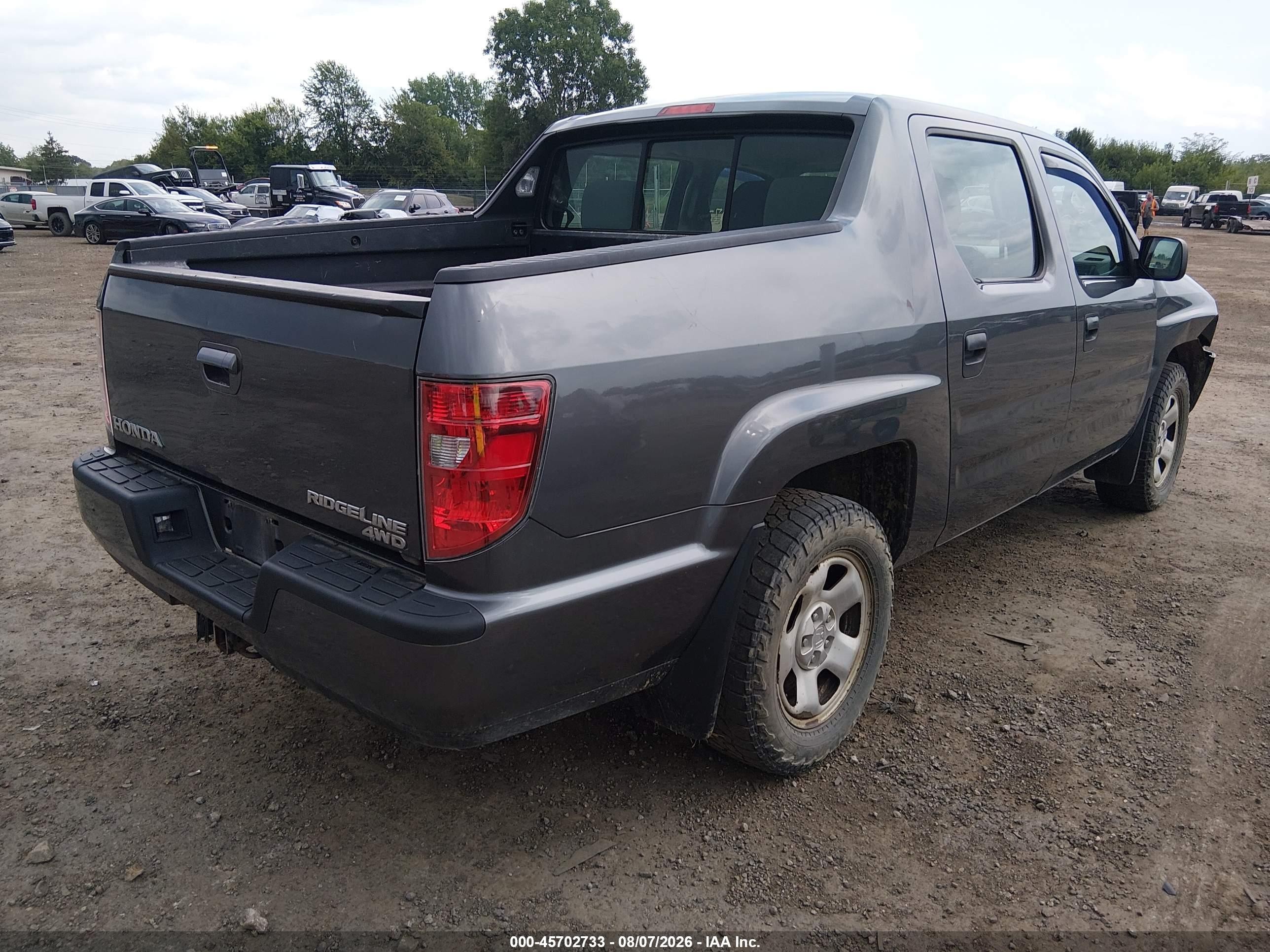 2013 Honda Ridgeline Rt Серый vin: 5FPYK1F24DB009391