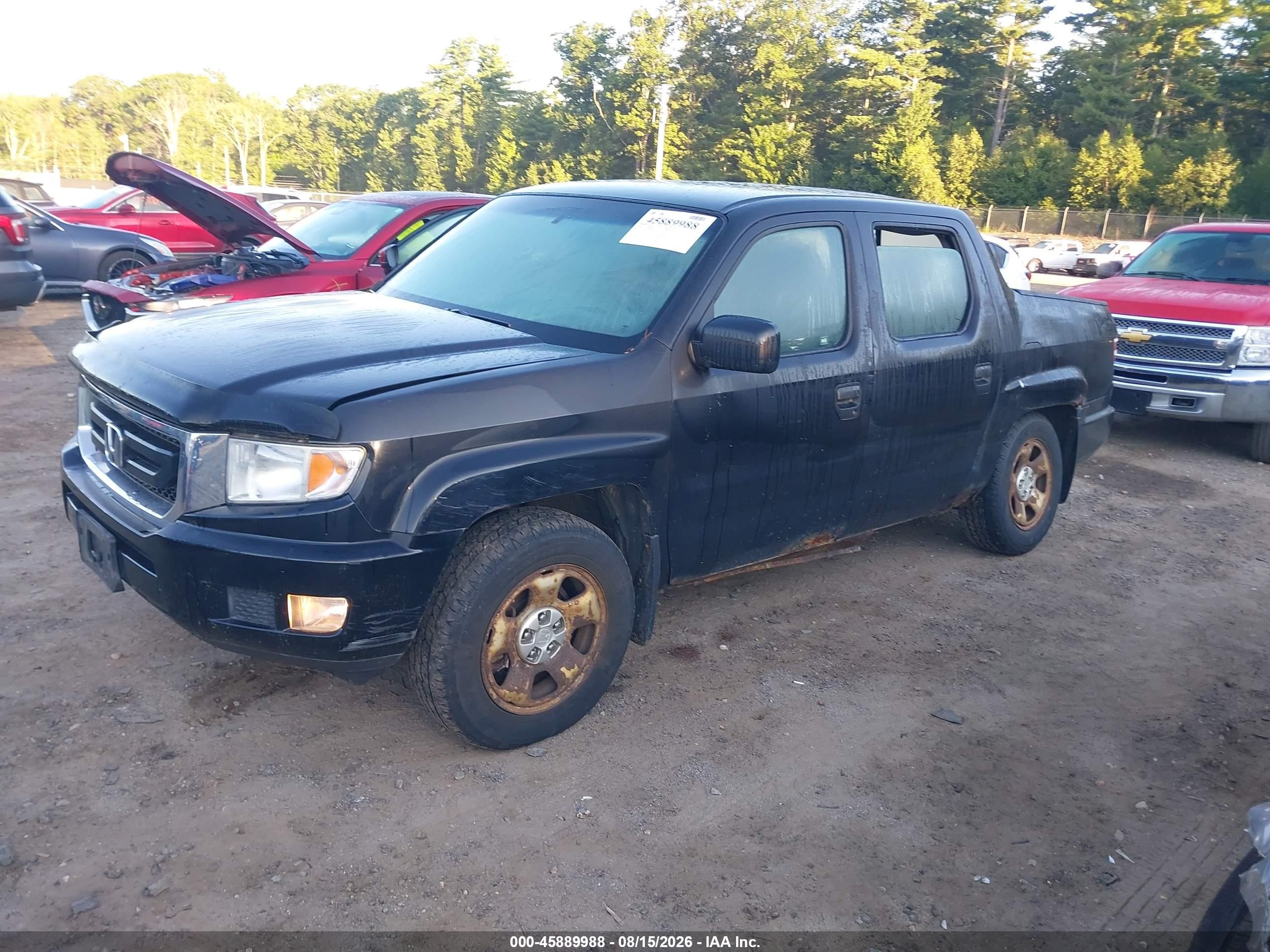 2010 Honda Ridgeline Rt Black vin: 5FPYK1F27AB003435