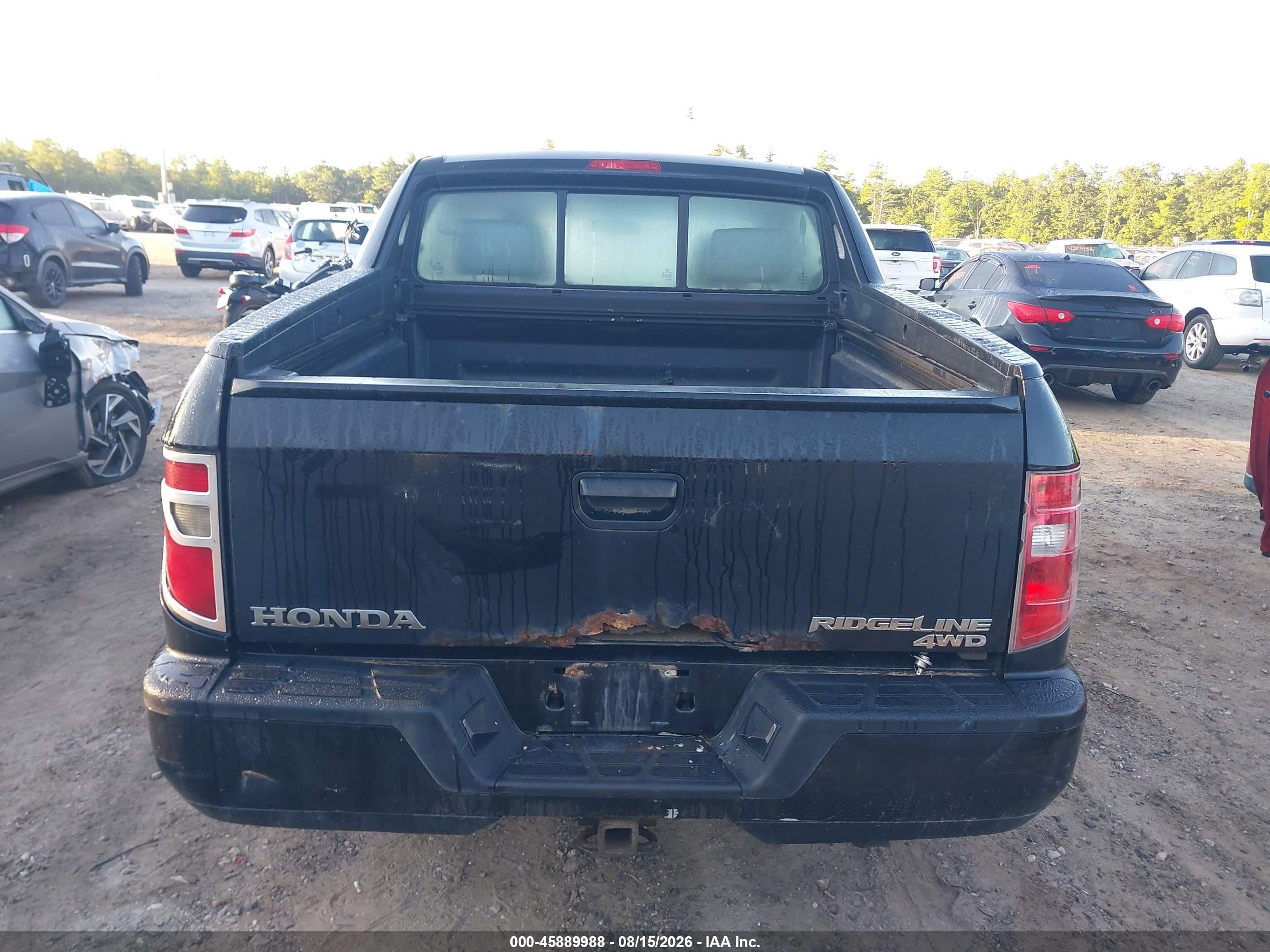 2010 Honda Ridgeline Rt Black vin: 5FPYK1F27AB003435