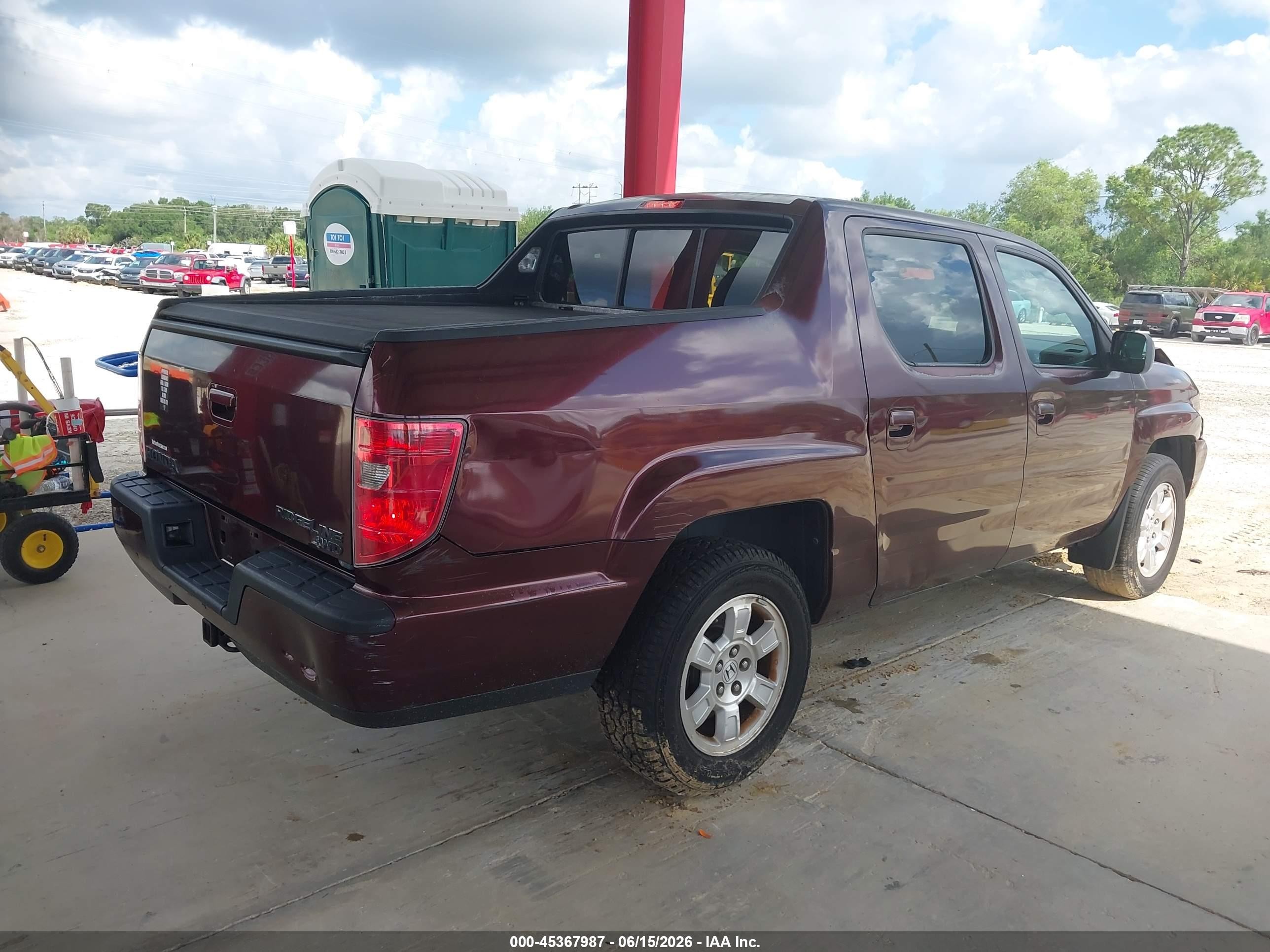 2010 Honda Ridgeline Rts Бордовый vin: 5FPYK1F42AB009483