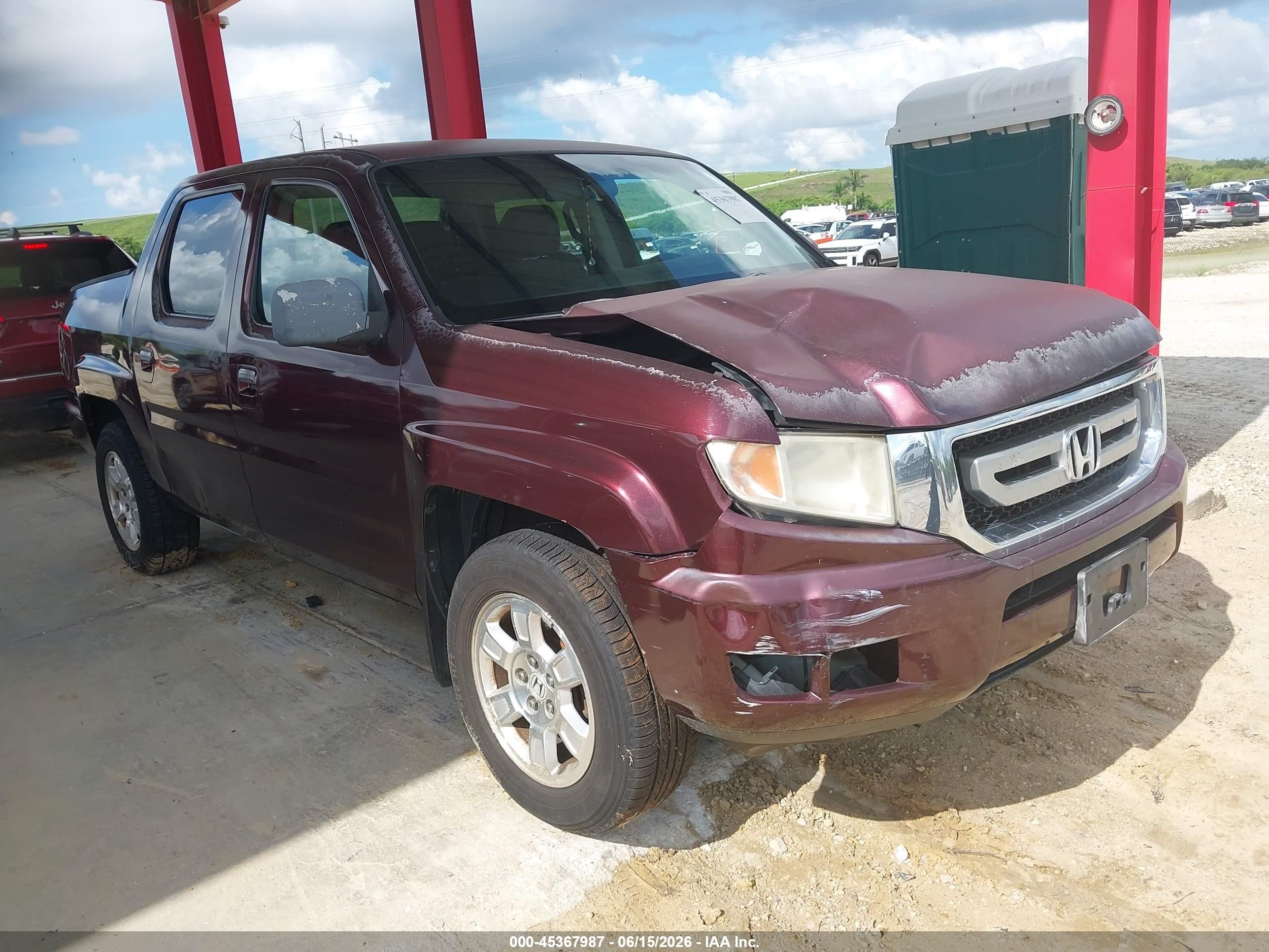 2010 Honda Ridgeline Rts Бордовый vin: 5FPYK1F42AB009483