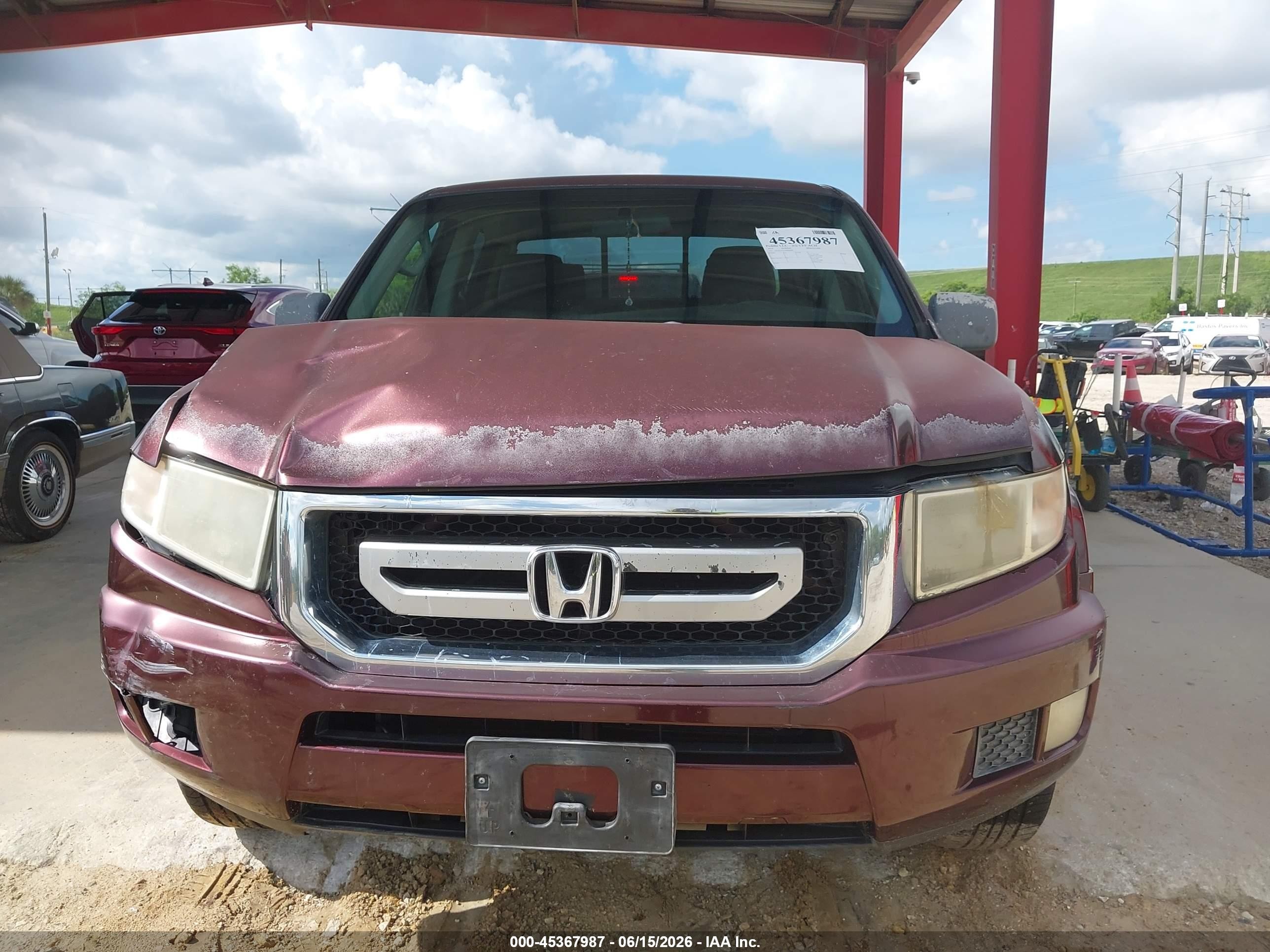 2010 Honda Ridgeline Rts Бордовый vin: 5FPYK1F42AB009483