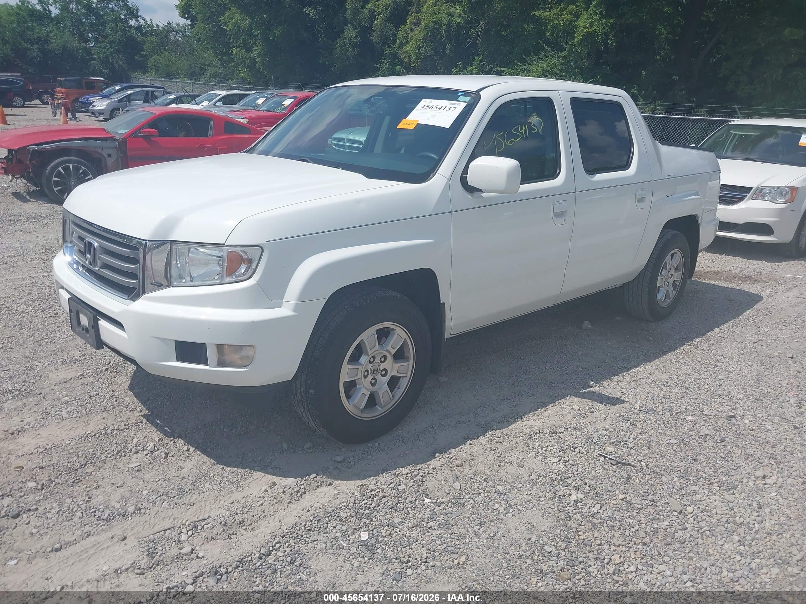 2013 Honda Ridgeline Rts White vin: 5FPYK1F46DB001634