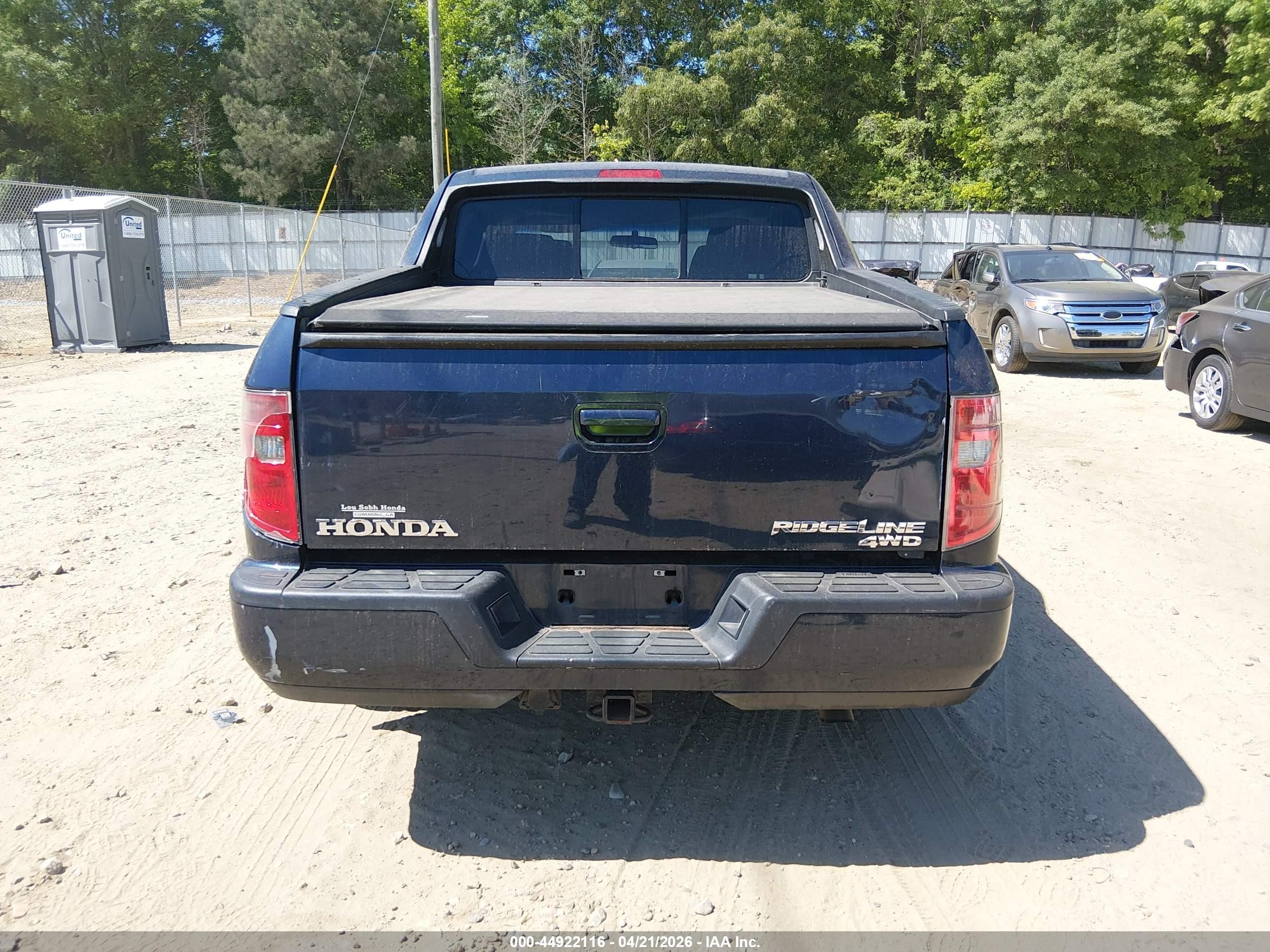 2010 Honda Ridgeline Rts Dark Blue vin: 5FPYK1F47AB007907