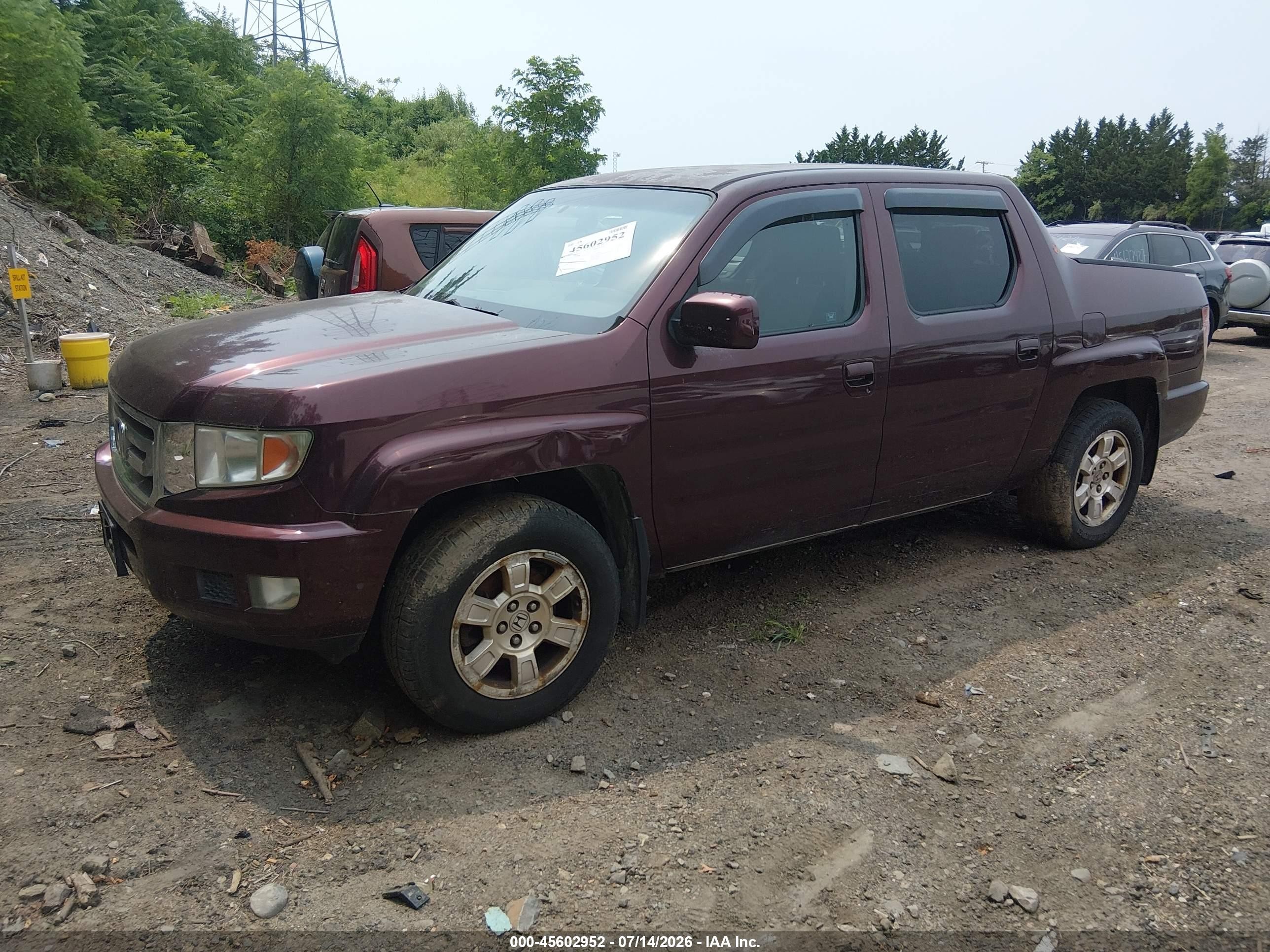 2011 Honda Ridgeline Rts Burgundy vin: 5FPYK1F49BB005626