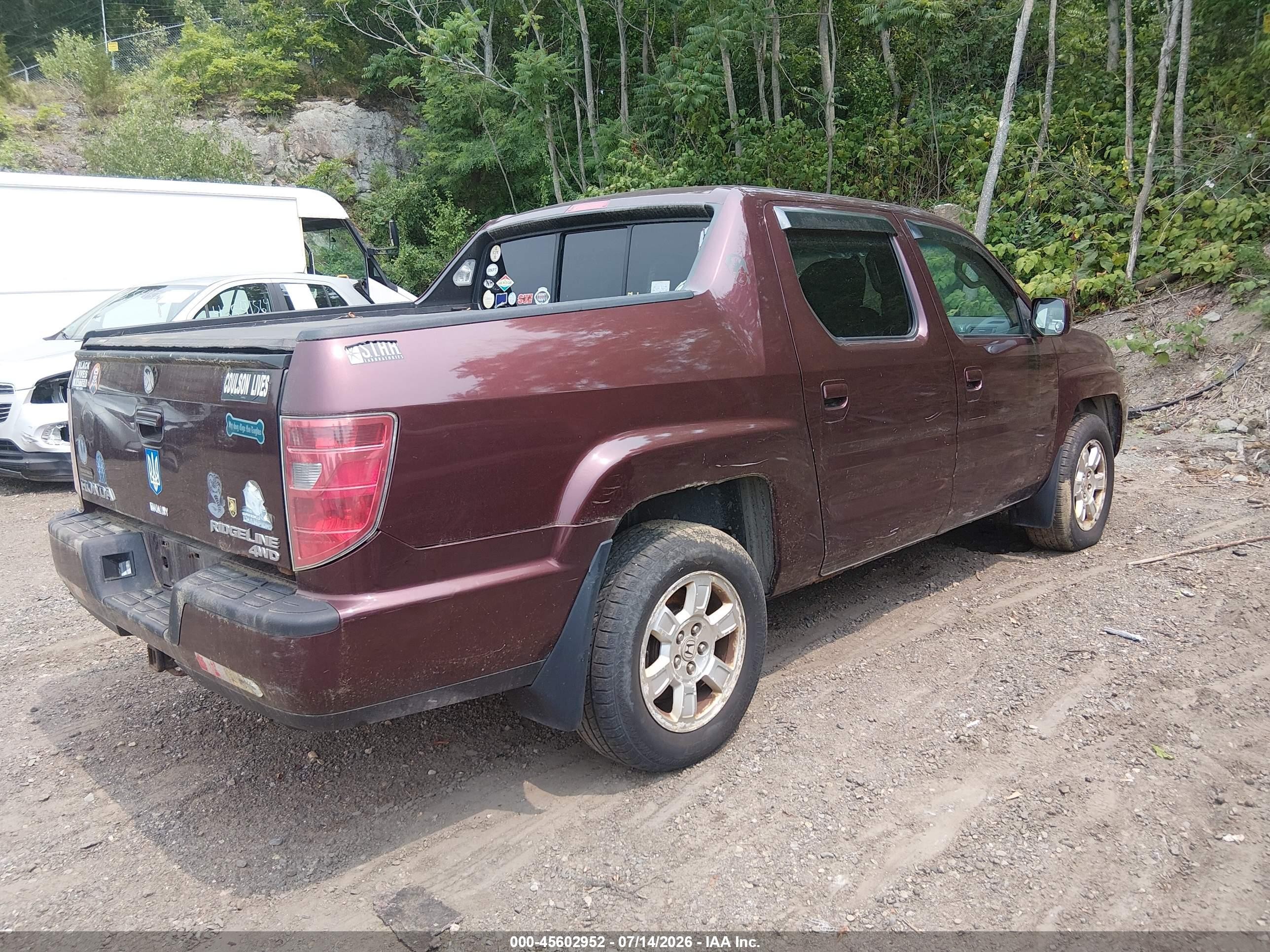 2011 Honda Ridgeline Rts Burgundy vin: 5FPYK1F49BB005626
