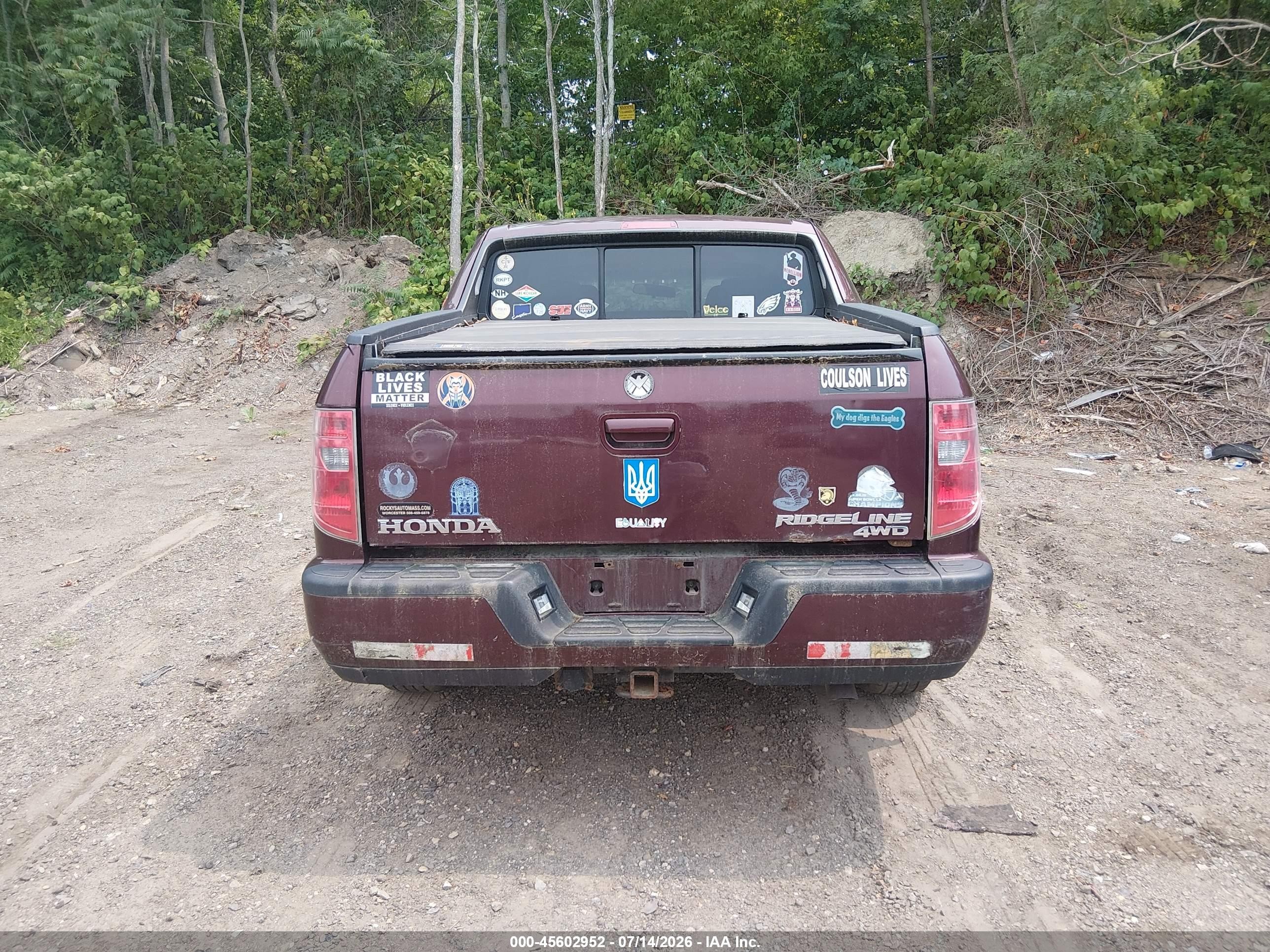 2011 Honda Ridgeline Rts Burgundy vin: 5FPYK1F49BB005626