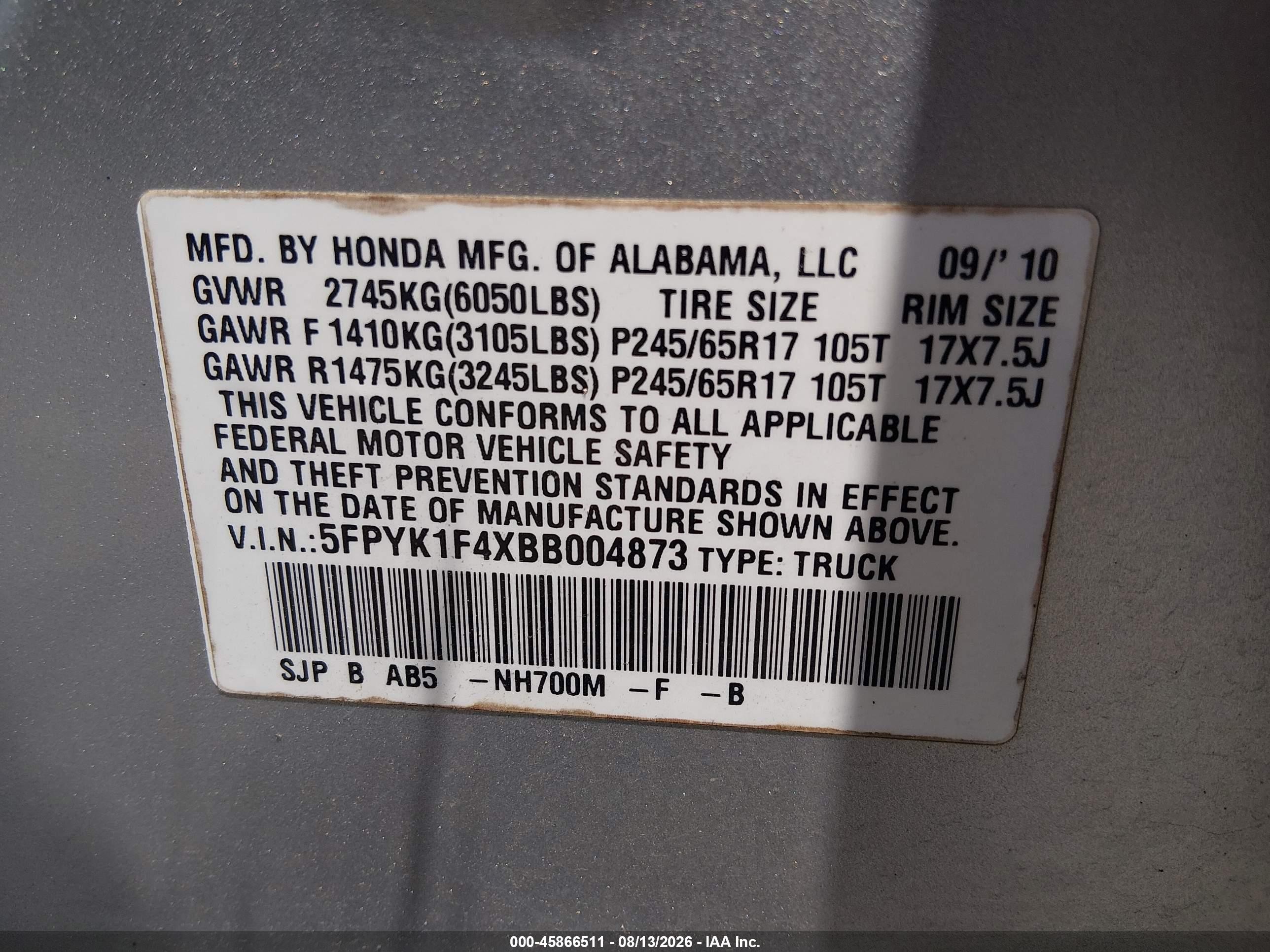 2011 Honda Ridgeline Rts Silver vin: 5FPYK1F4XBB004873