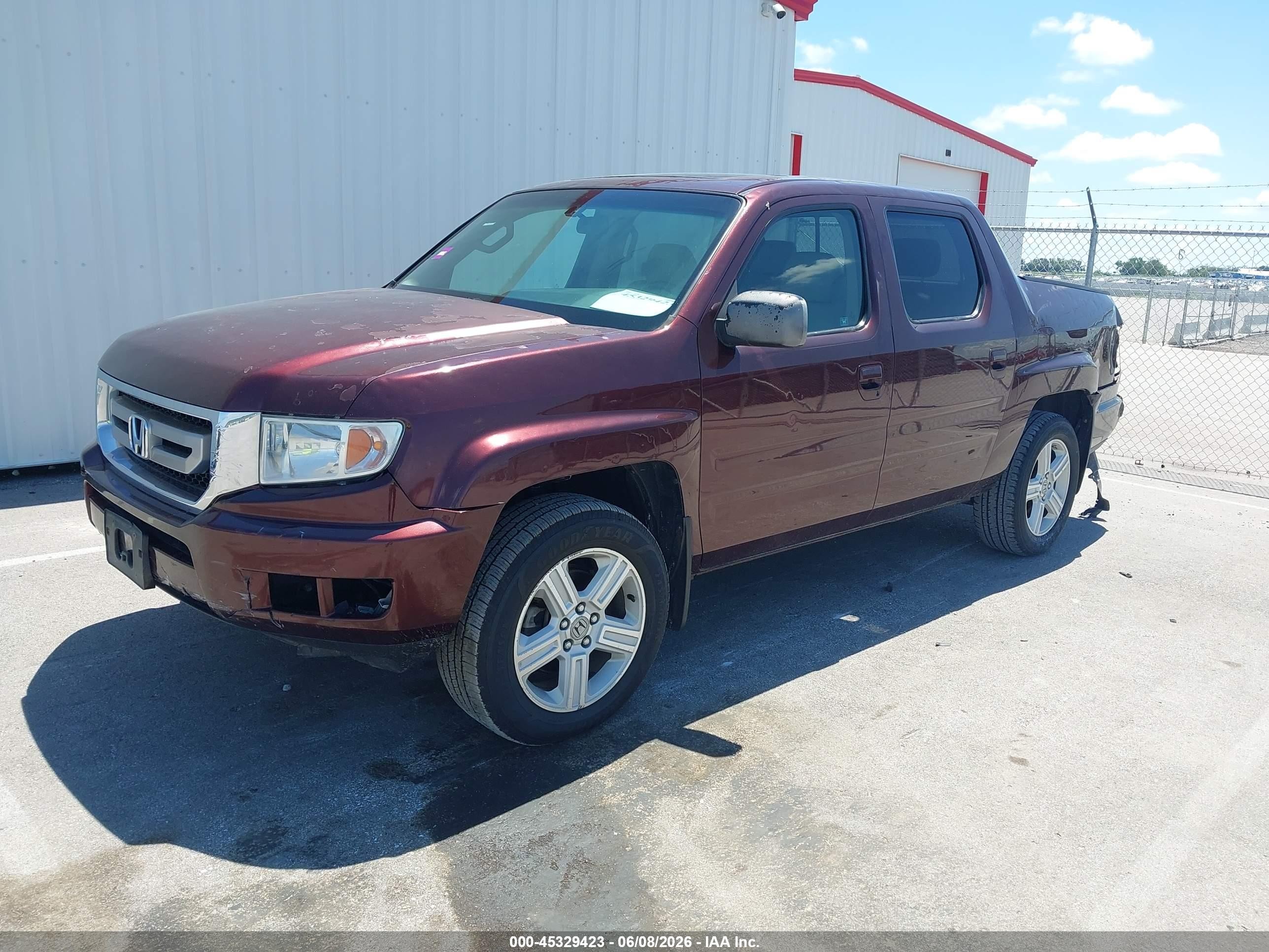 2010 Honda Ridgeline Rtl Maroon vin: 5FPYK1F50AB002606