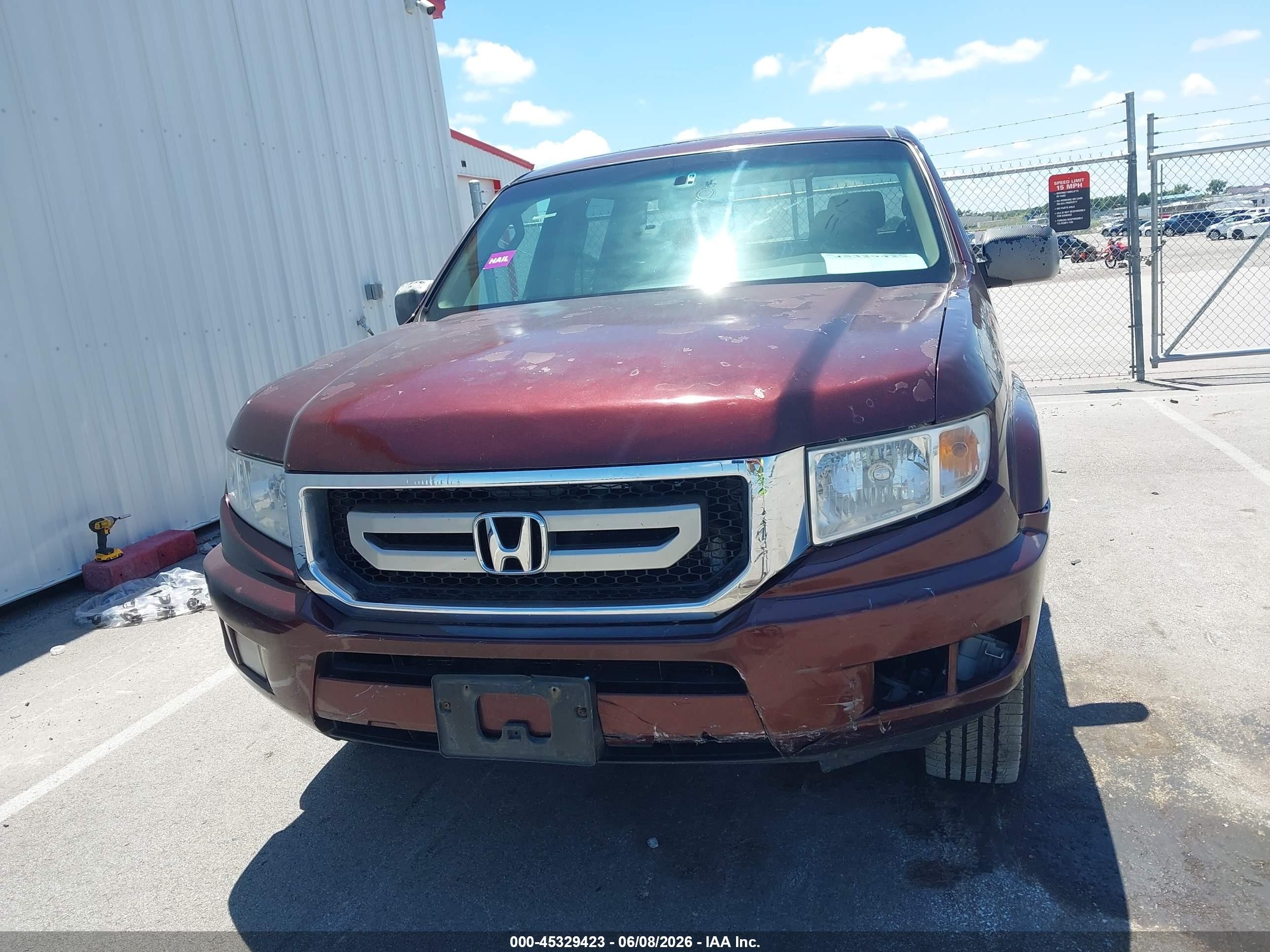 2010 Honda Ridgeline Rtl Maroon vin: 5FPYK1F50AB002606