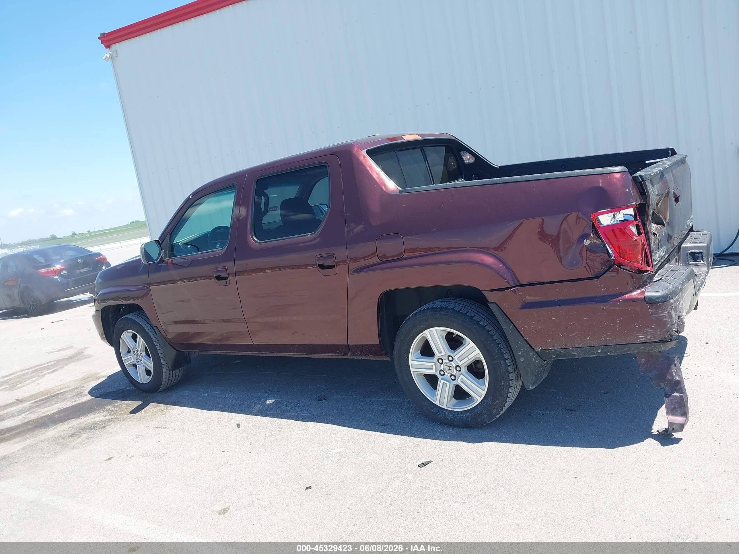 2010 Honda Ridgeline Rtl Maroon vin: 5FPYK1F50AB002606