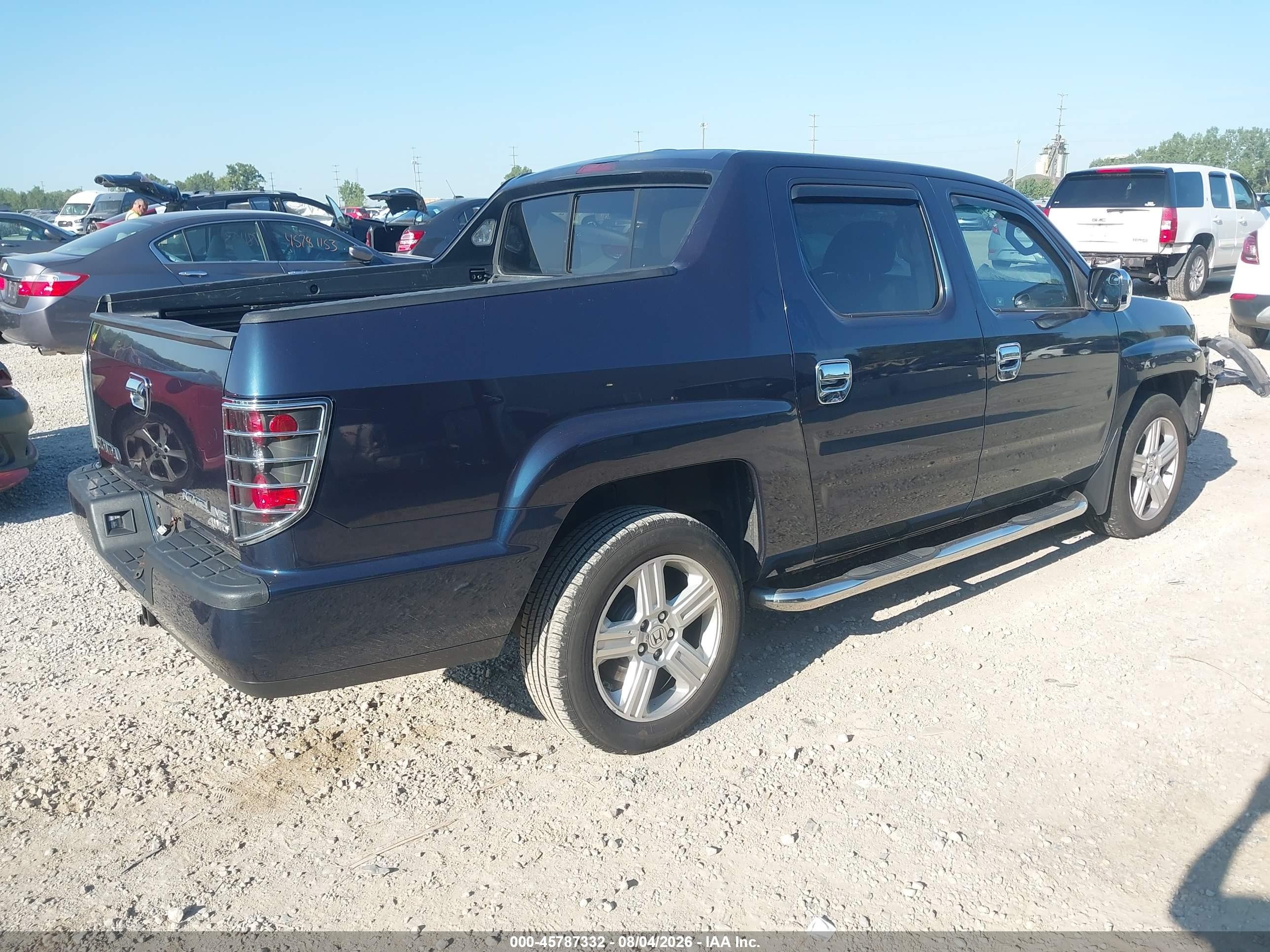 2010 Honda Ridgeline Rtl Blue vin: 5FPYK1F50AB002931