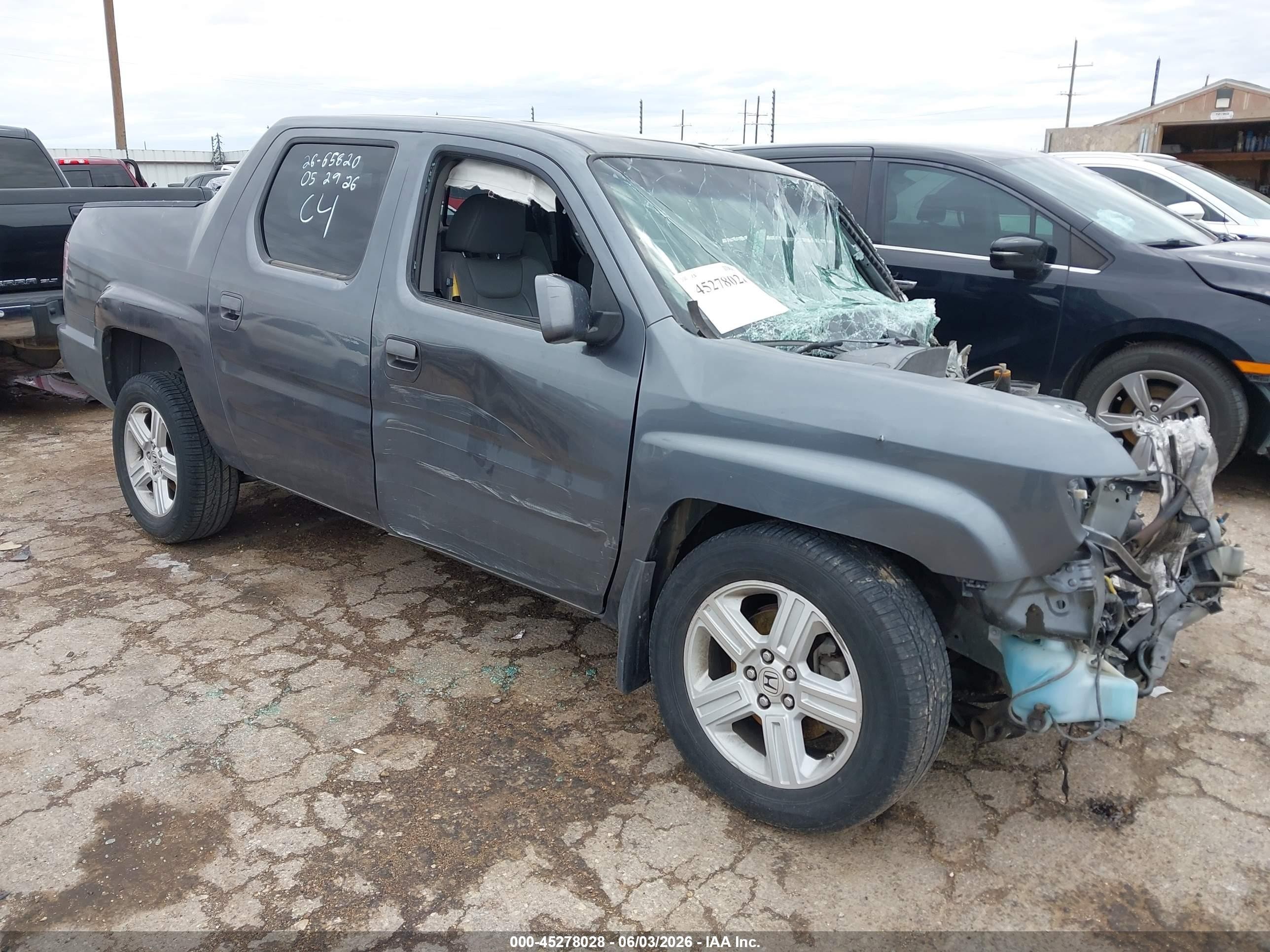 2010 Honda Ridgeline Rtl Серый vin: 5FPYK1F50AB008261