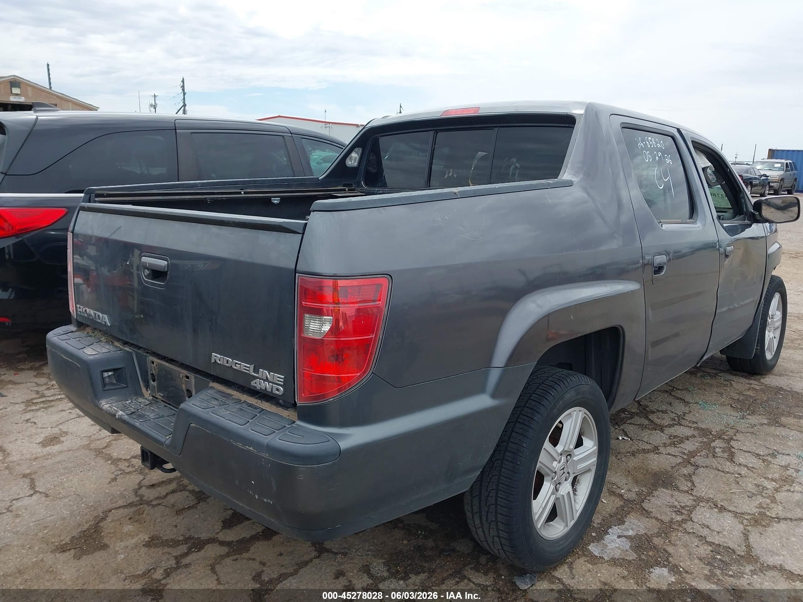 2010 Honda Ridgeline Rtl Серый vin: 5FPYK1F50AB008261