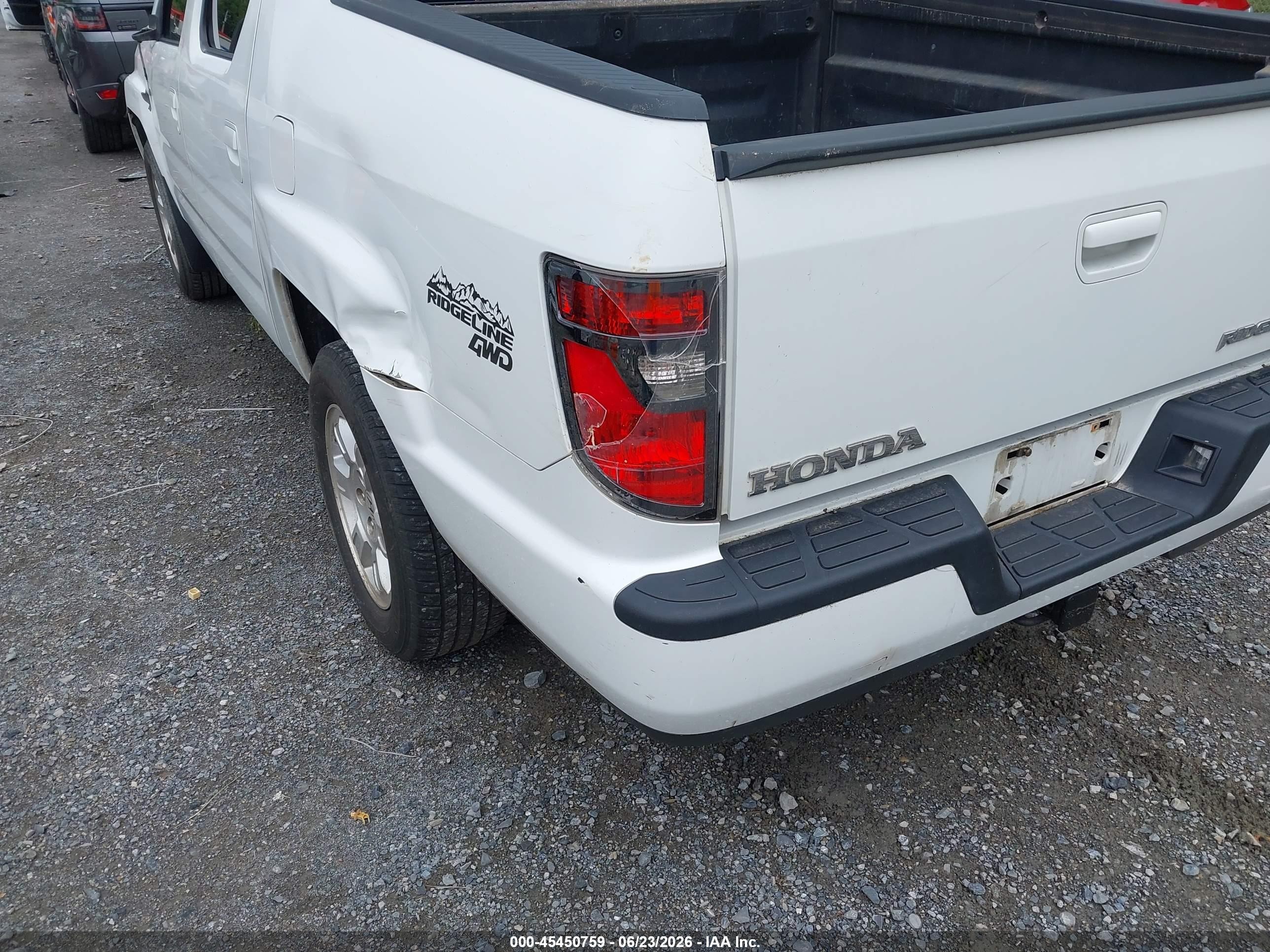 2012 Honda Ridgeline Rtl Белый vin: 5FPYK1F50CB456809
