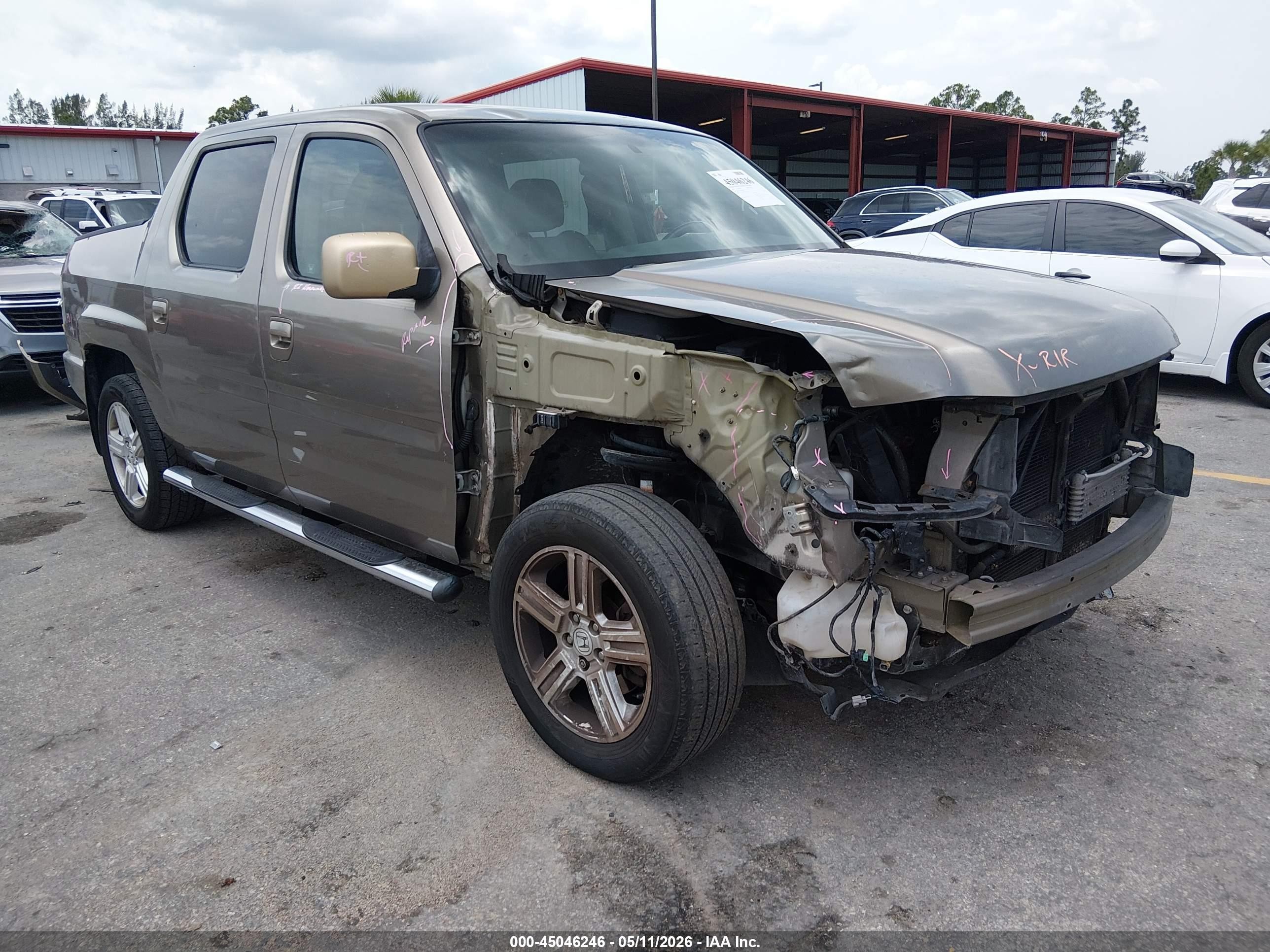 2011 Honda Ridgeline Rtl Beige vin: 5FPYK1F51BB009985