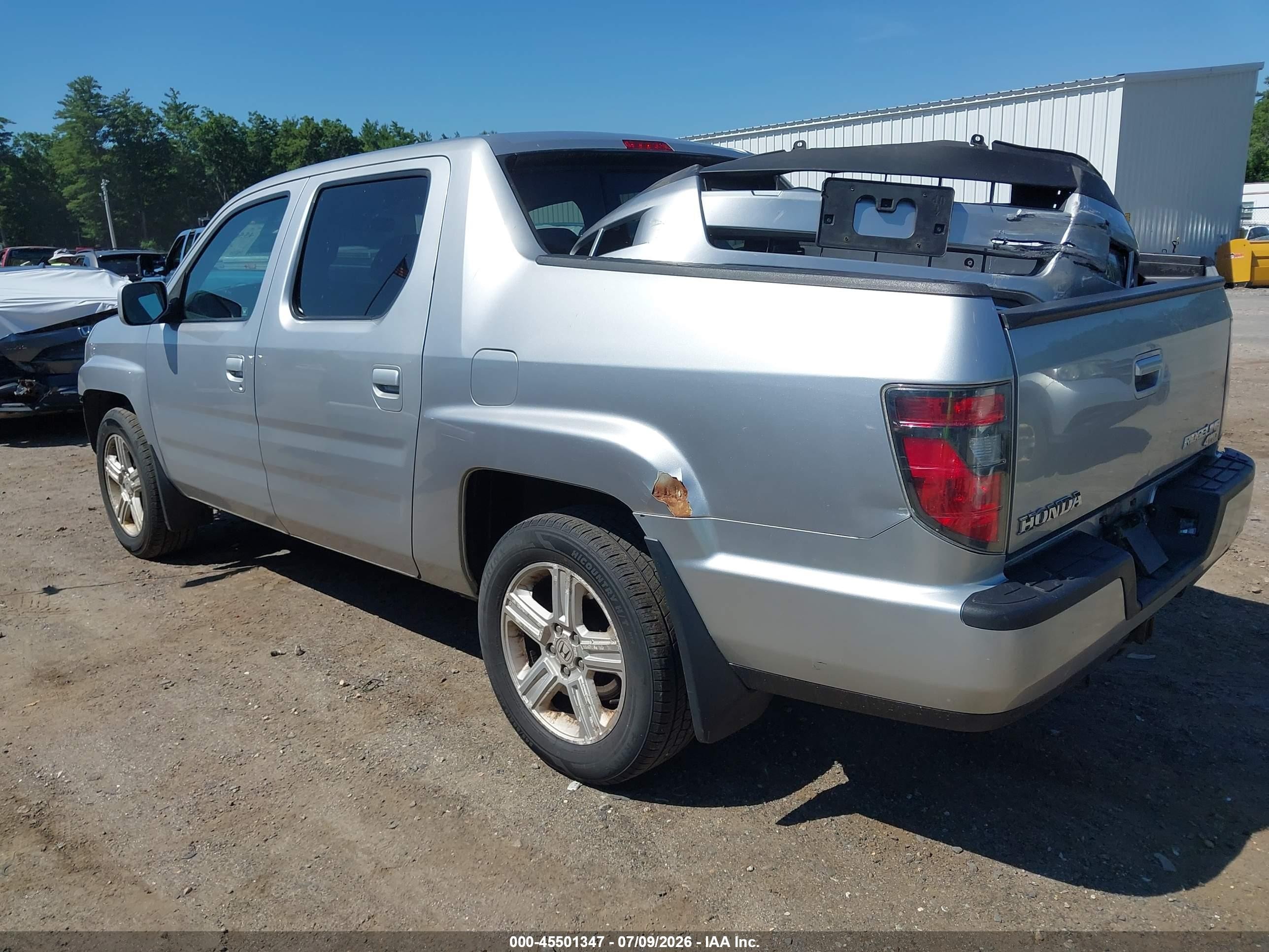 2012 Honda Ridgeline Rtl Silver vin: 5FPYK1F51CB452218