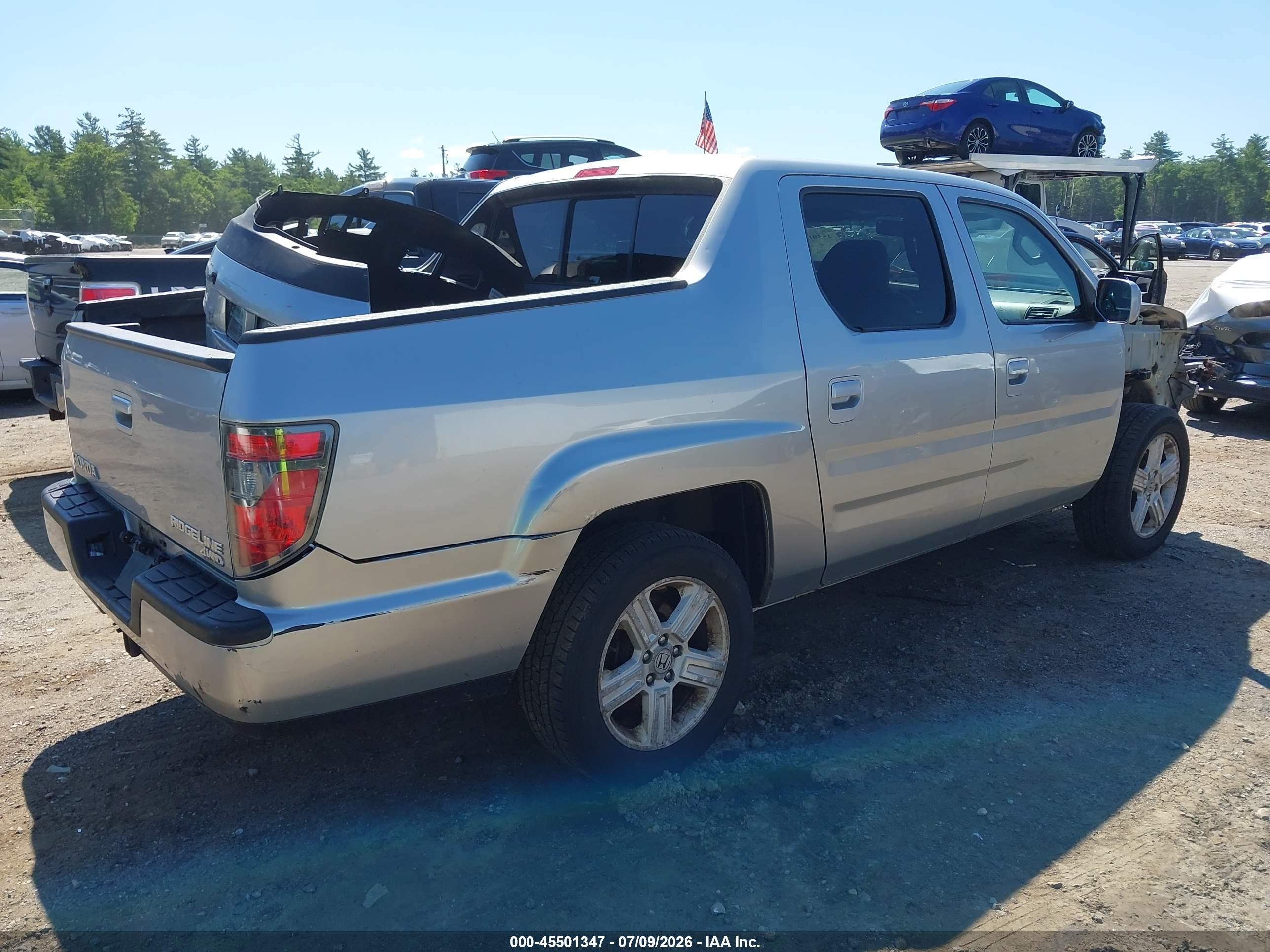 2012 Honda Ridgeline Rtl Silver vin: 5FPYK1F51CB452218