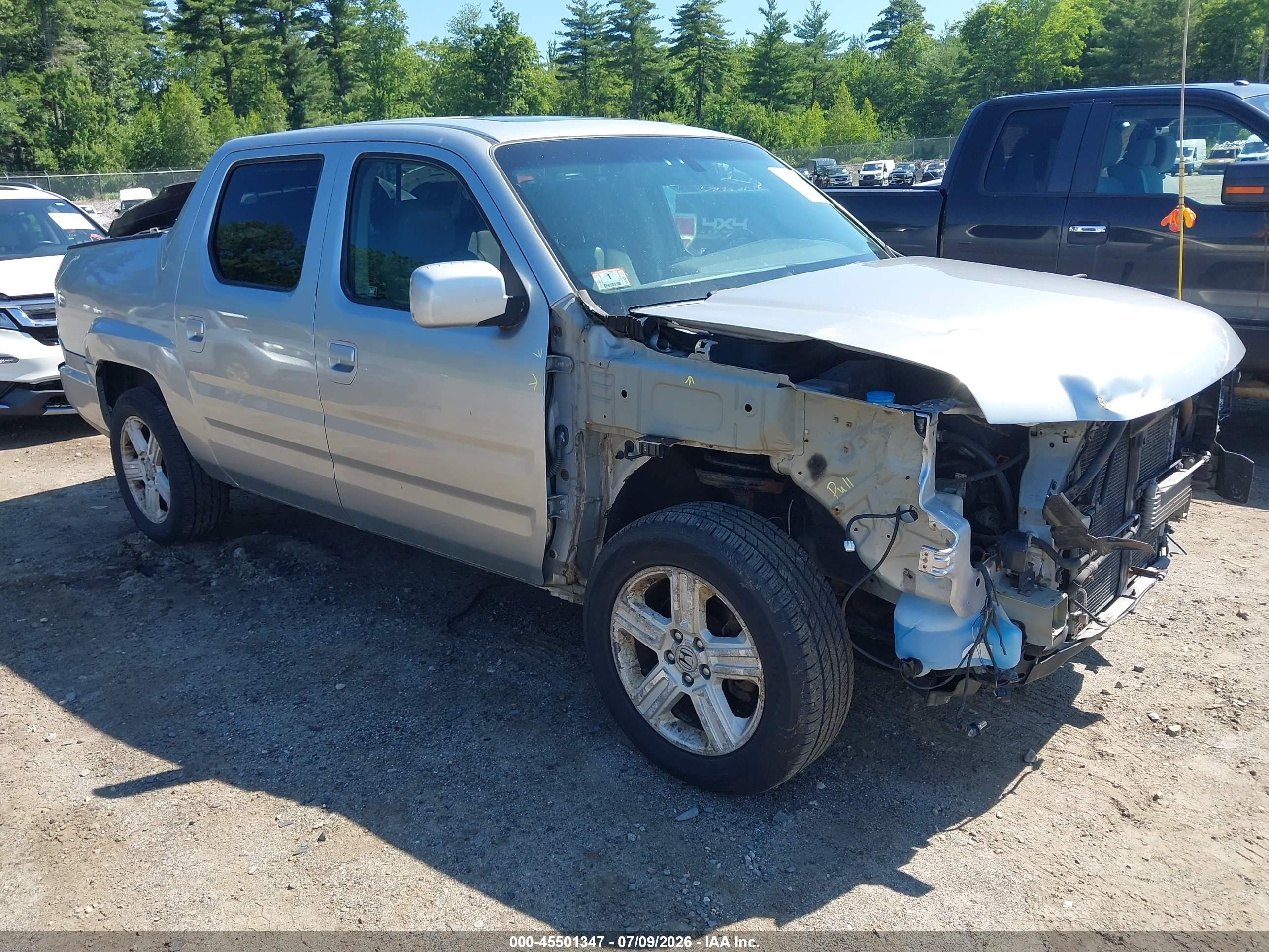 2012 Honda Ridgeline Rtl Silver vin: 5FPYK1F51CB452218