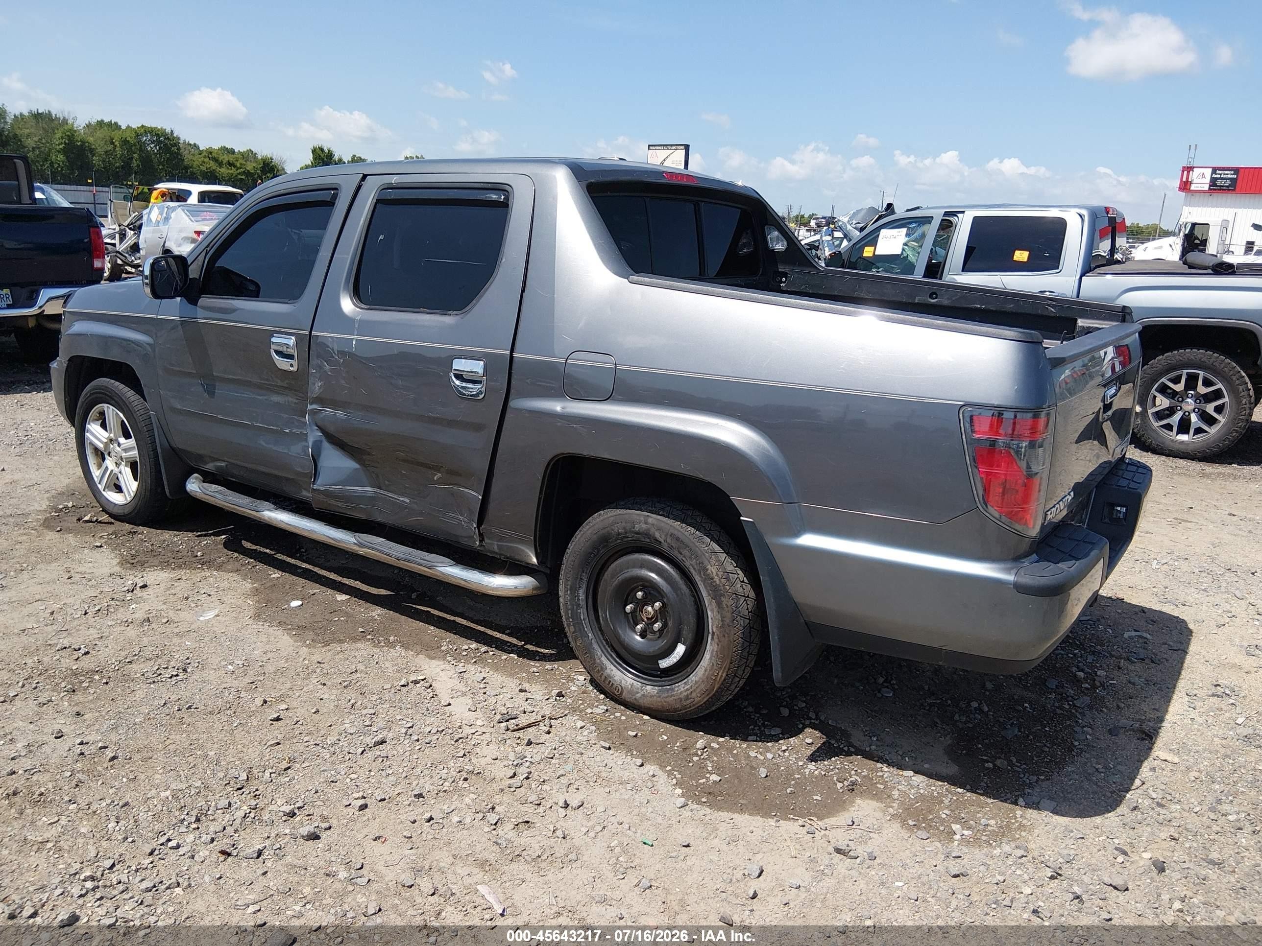 2012 Honda Ridgeline Rtl Gray vin: 5FPYK1F51CB457970