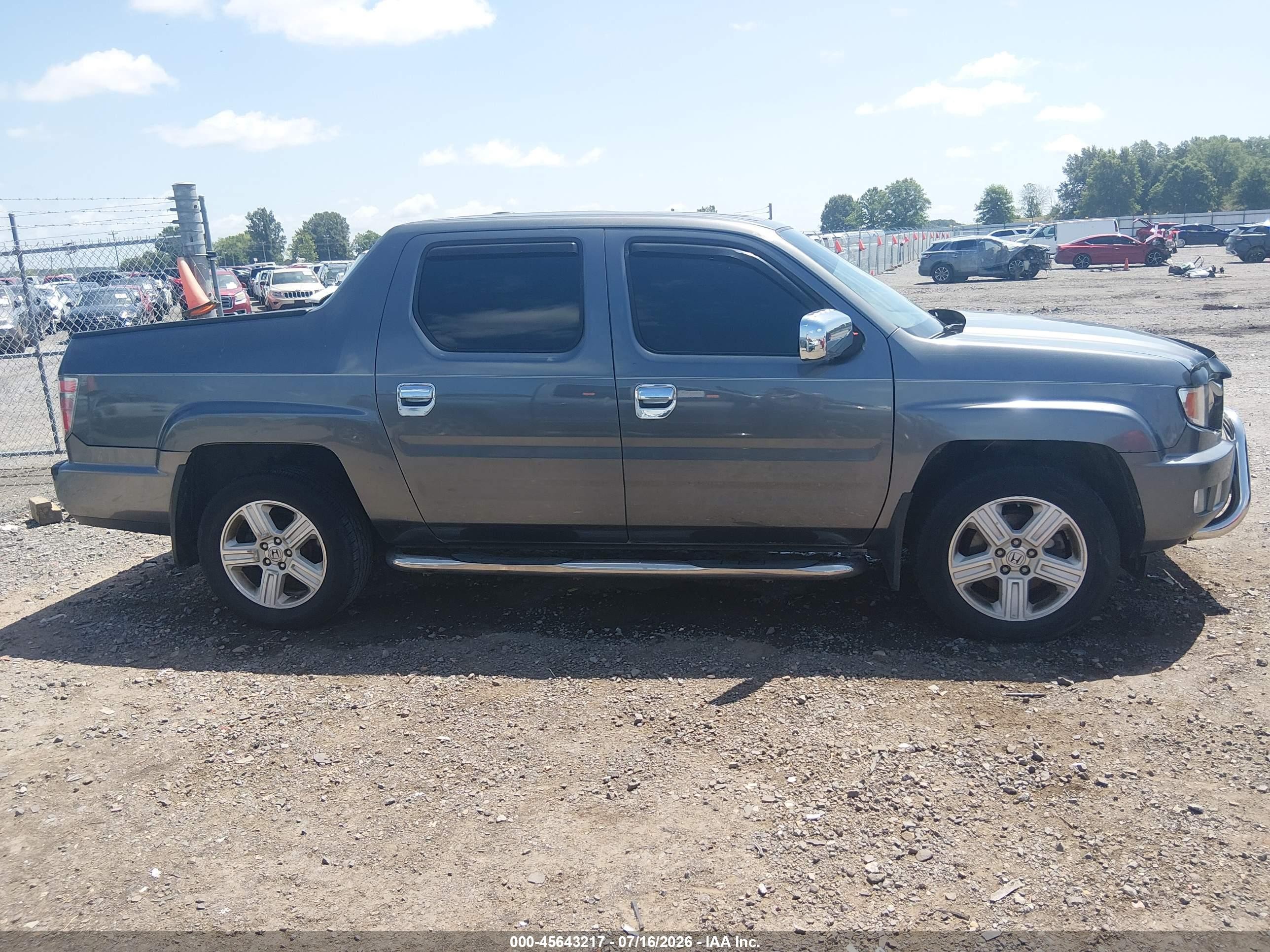 2012 Honda Ridgeline Rtl Gray vin: 5FPYK1F51CB457970