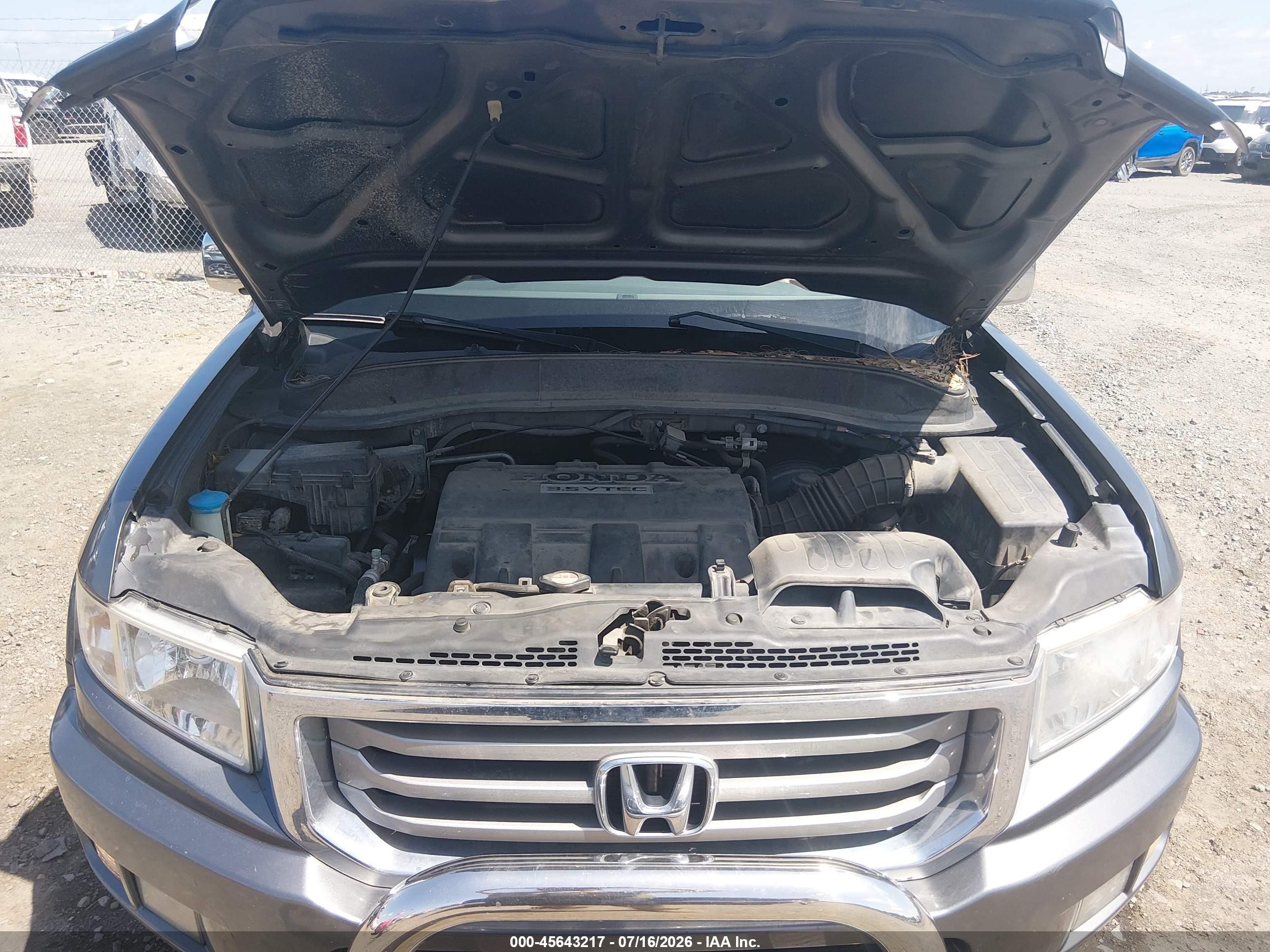 2012 Honda Ridgeline Rtl Gray vin: 5FPYK1F51CB457970