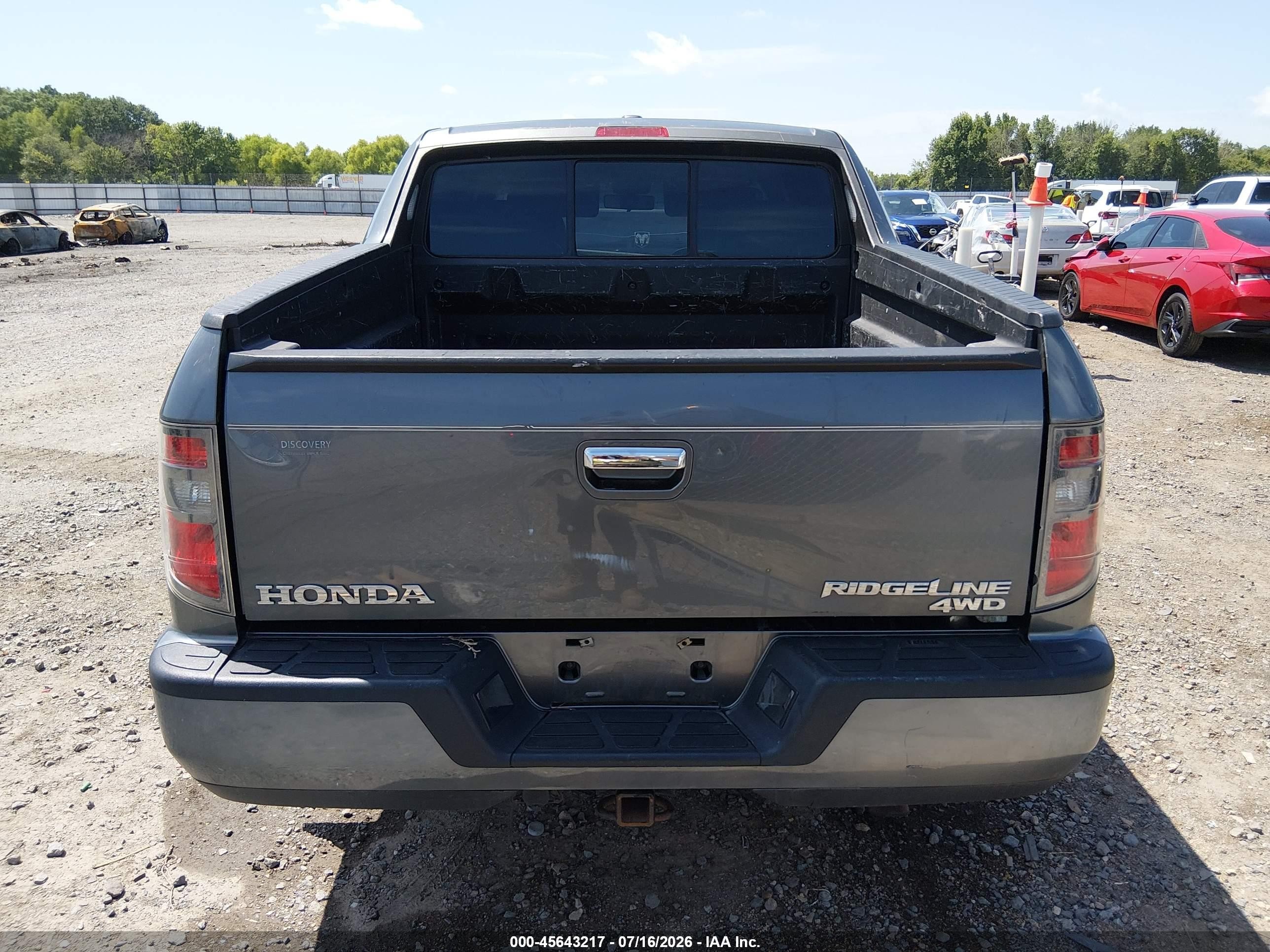 2012 Honda Ridgeline Rtl Gray vin: 5FPYK1F51CB457970