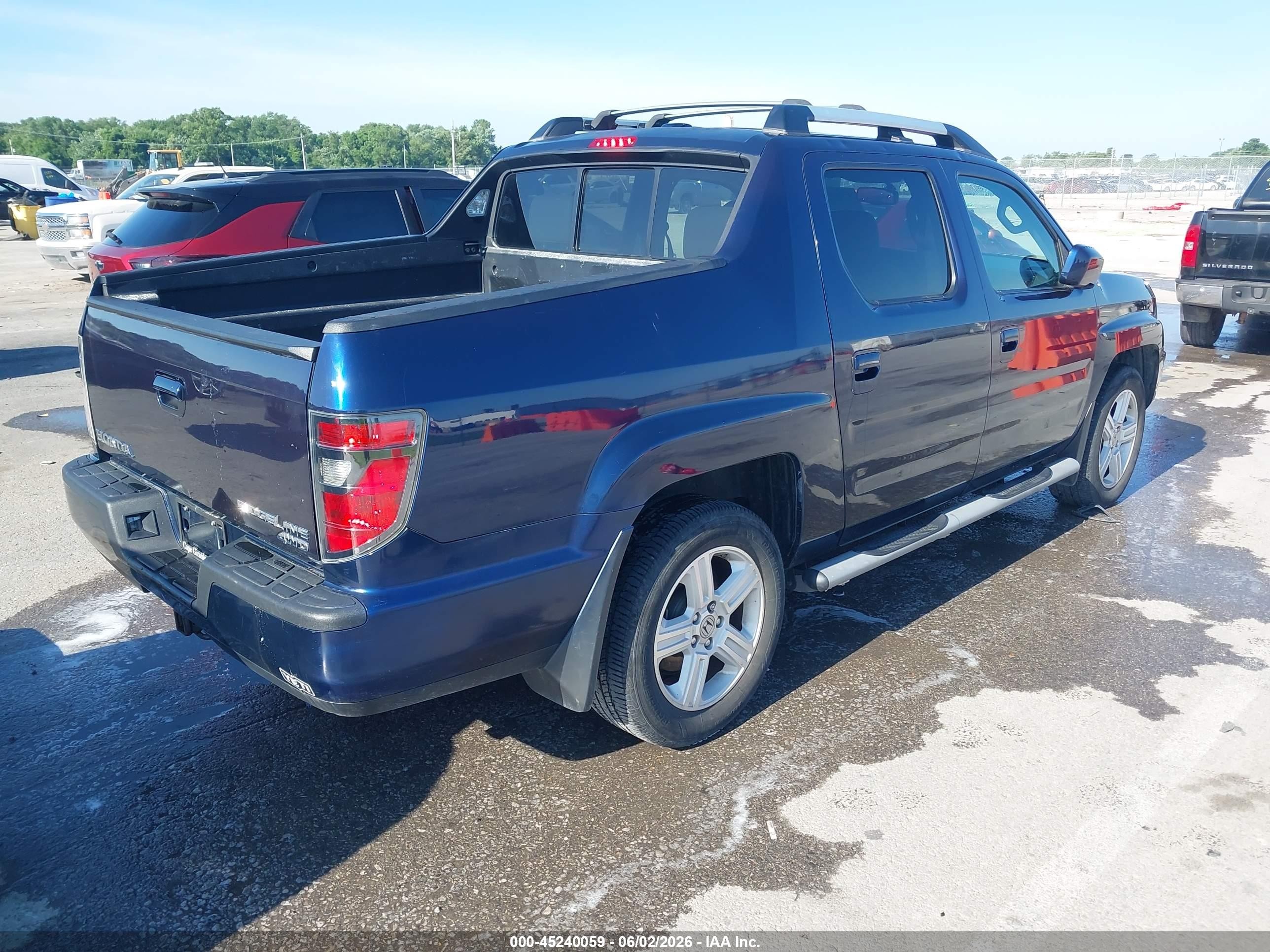2014 Honda Ridgeline Rtl Blue vin: 5FPYK1F51EB001955