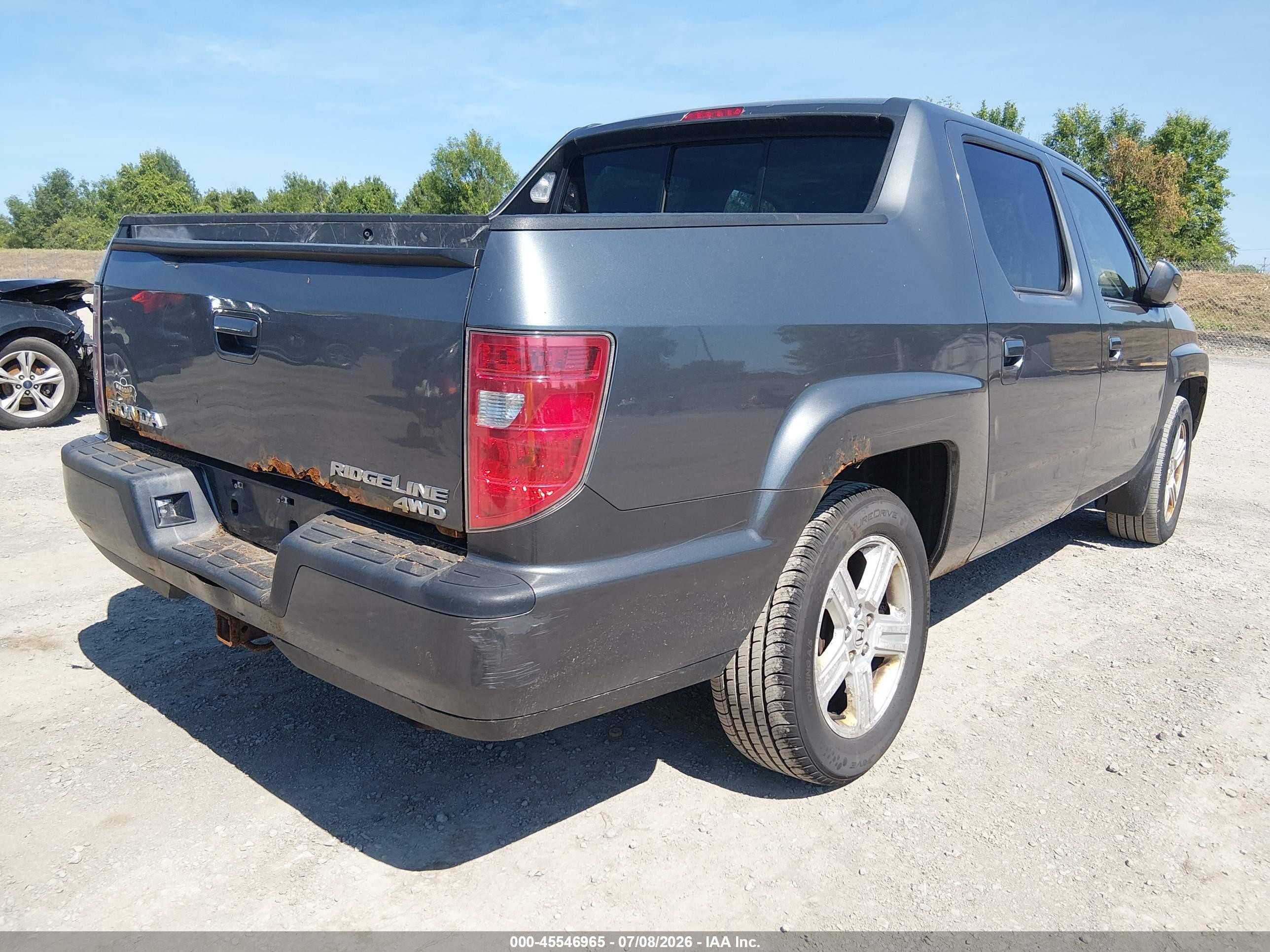 2011 Honda Ridgeline Rtl Gray vin: 5FPYK1F52BB455014