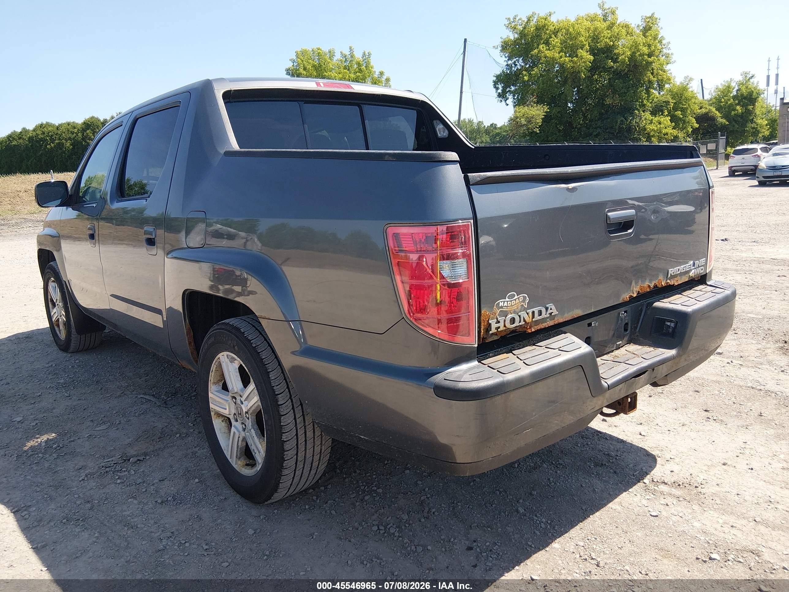 2011 Honda Ridgeline Rtl Gray vin: 5FPYK1F52BB455014