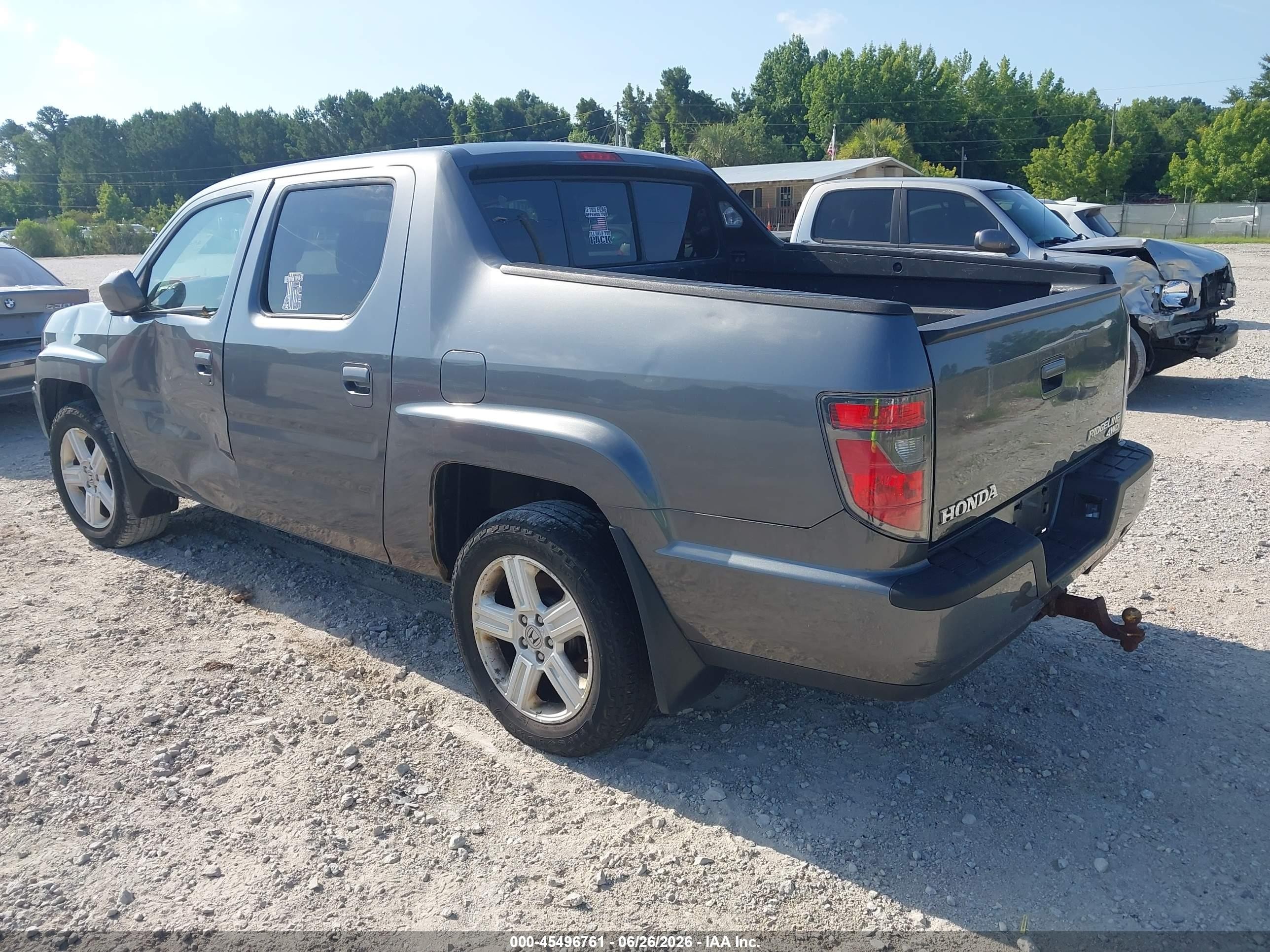 2012 Honda Ridgeline Rtl Gray vin: 5FPYK1F52CB451188