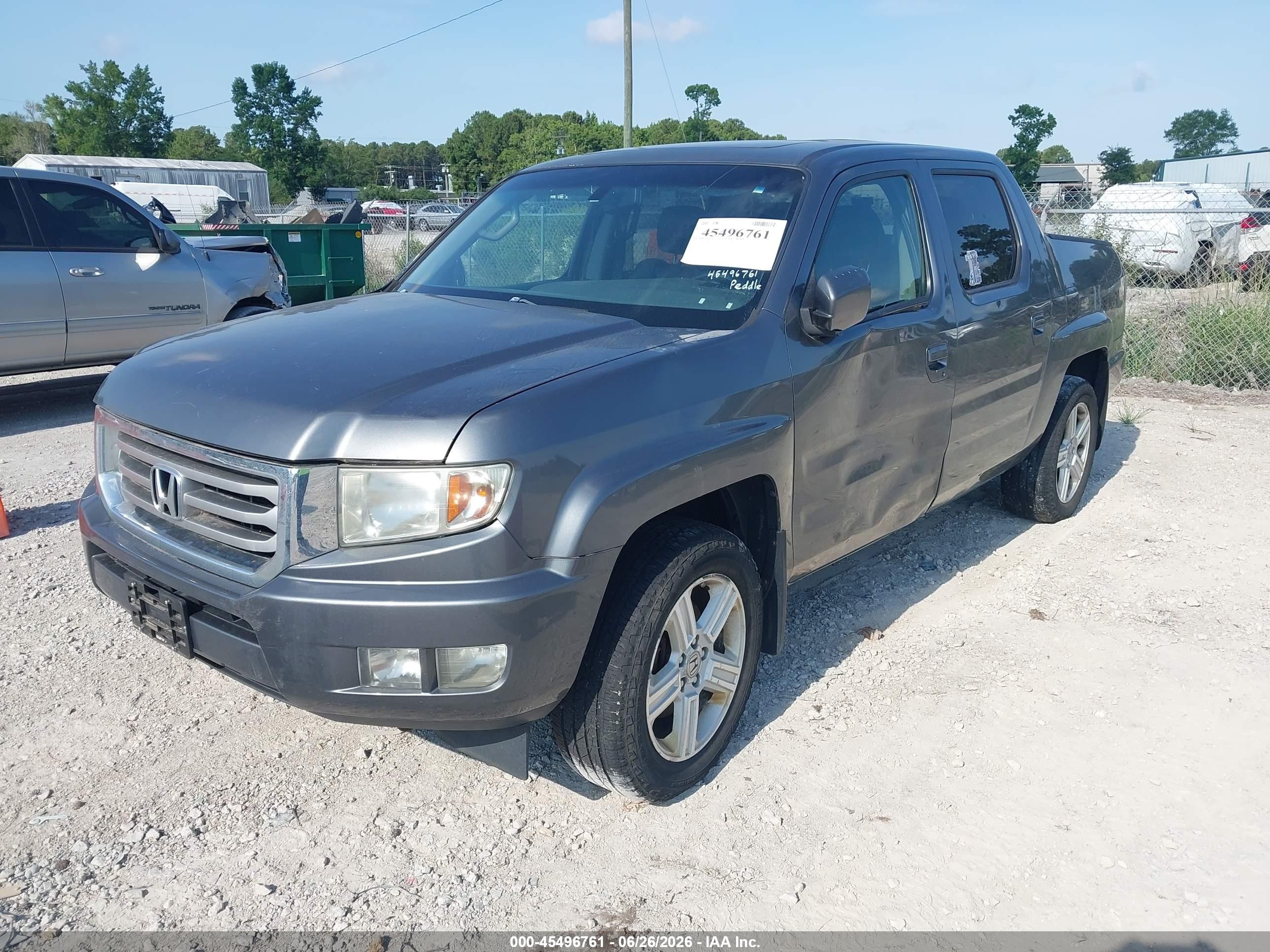 2012 Honda Ridgeline Rtl Gray vin: 5FPYK1F52CB451188