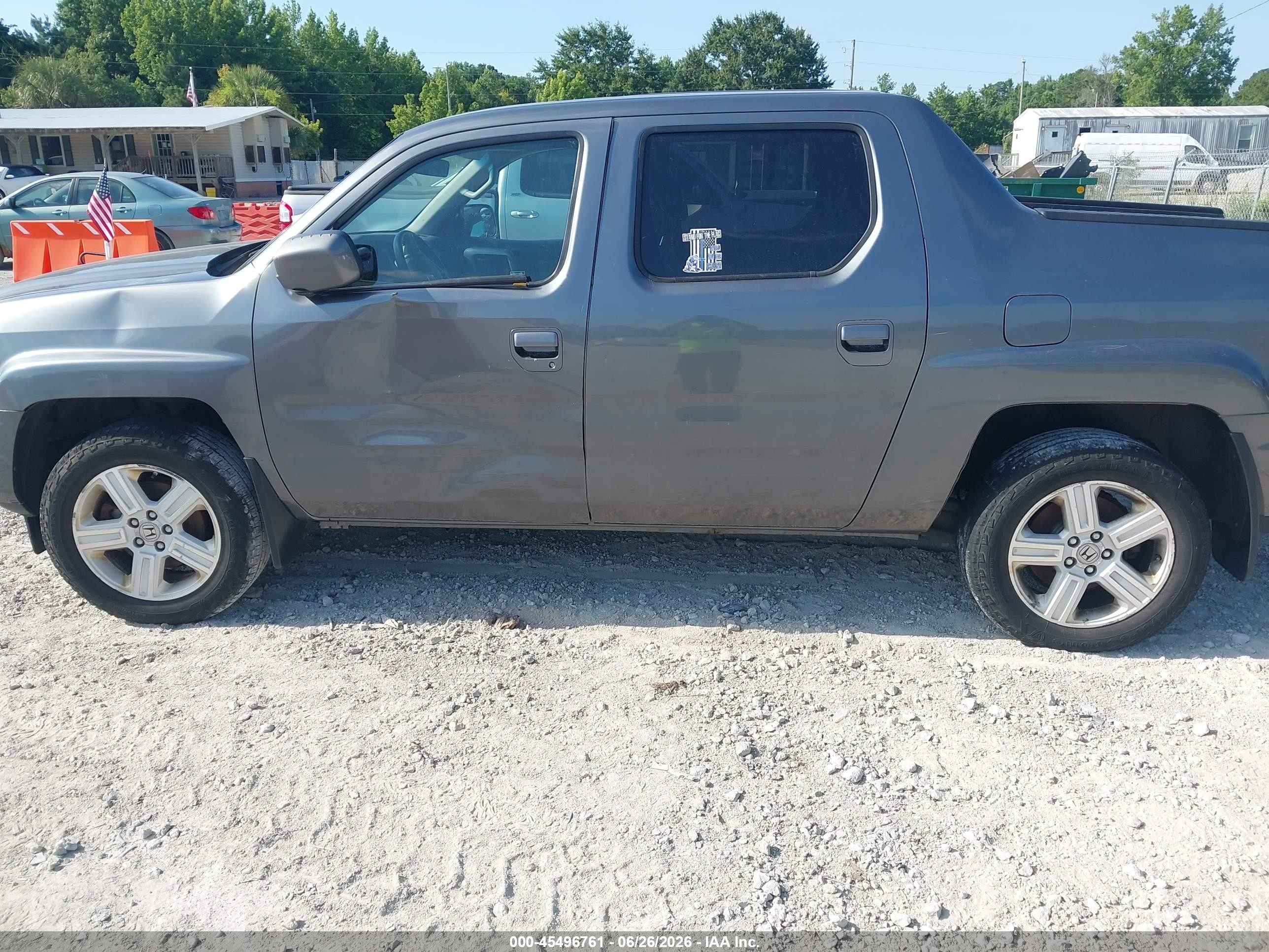 2012 Honda Ridgeline Rtl Gray vin: 5FPYK1F52CB451188