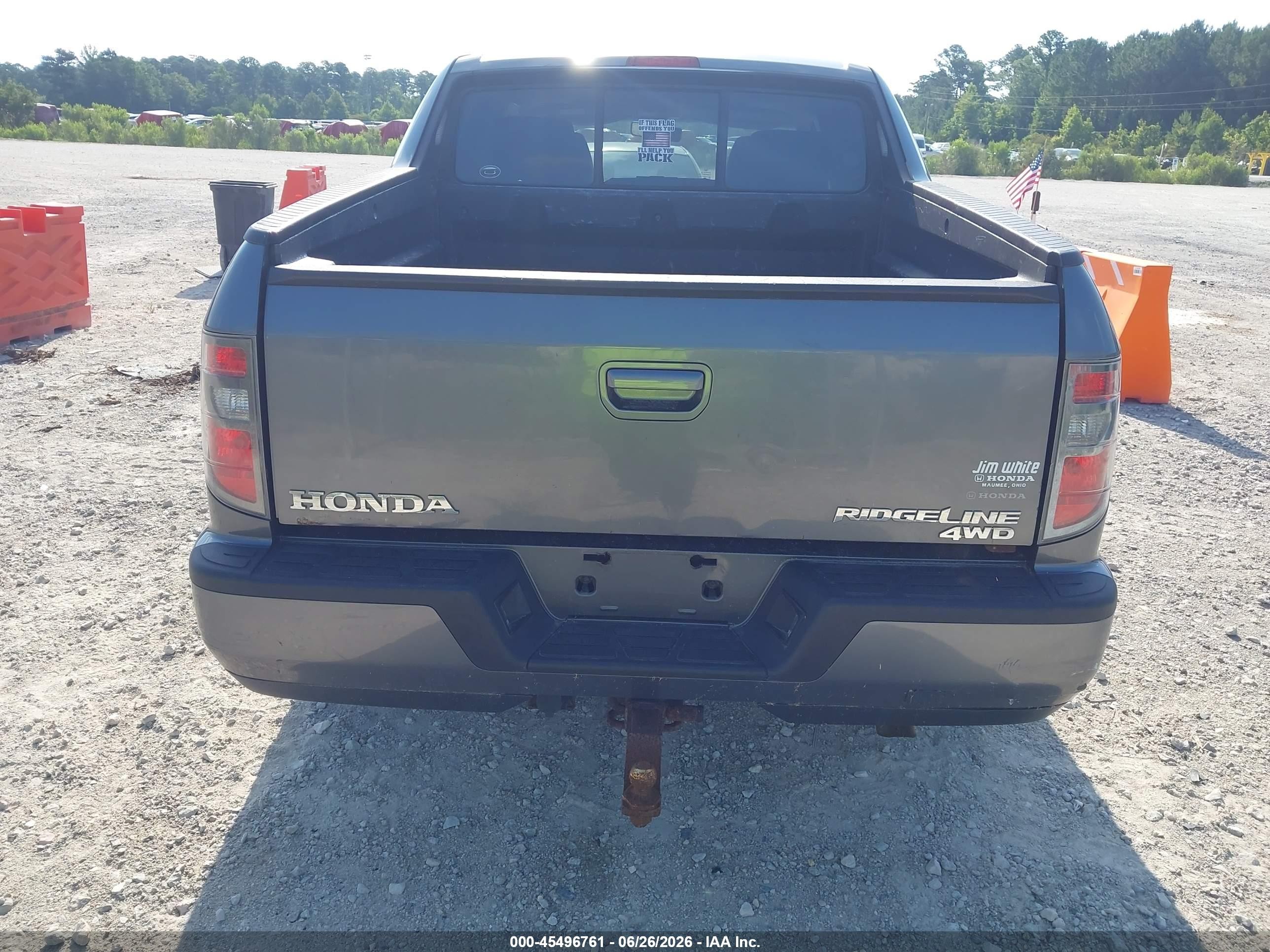 2012 Honda Ridgeline Rtl Gray vin: 5FPYK1F52CB451188