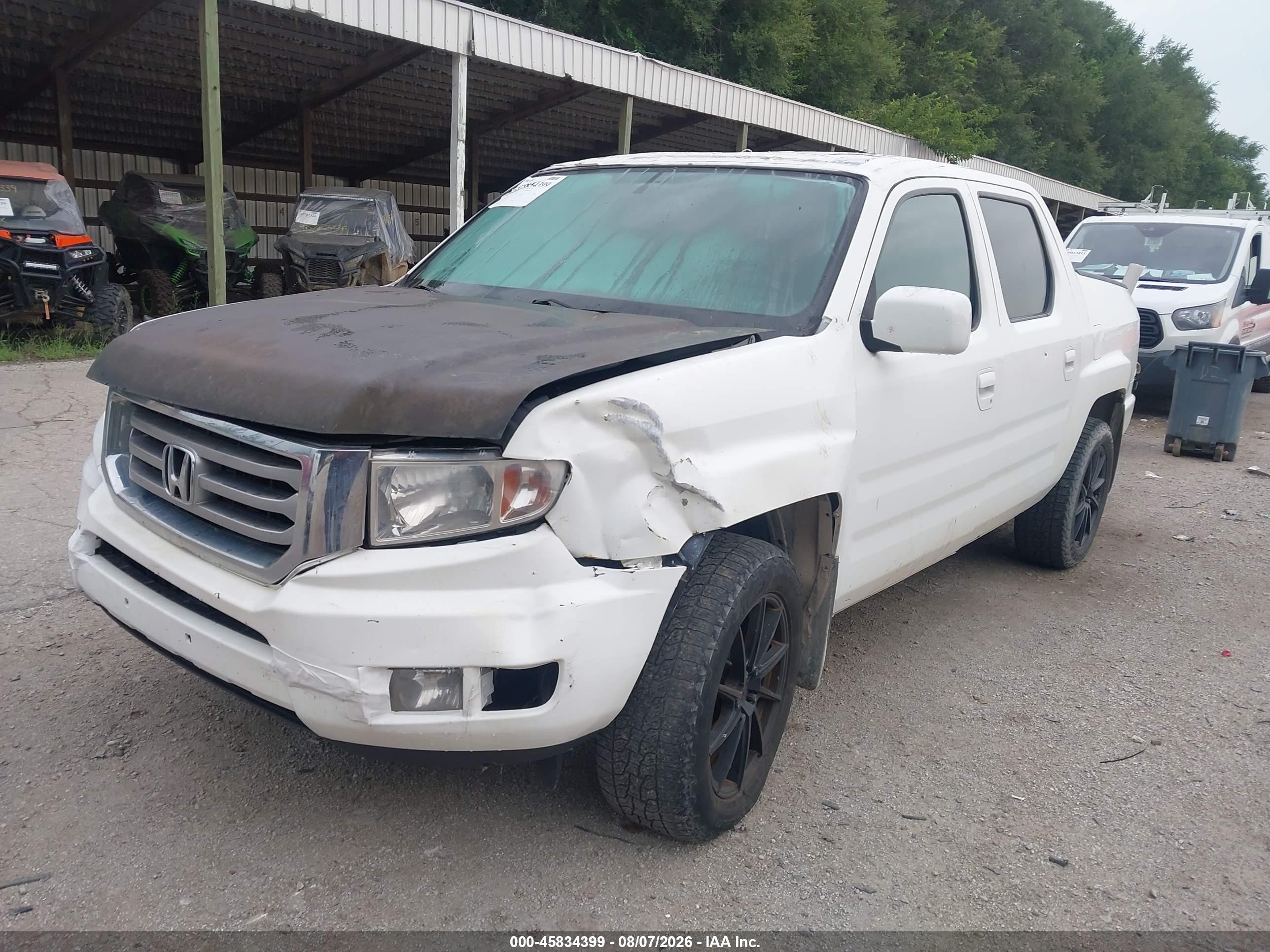 2013 Honda Ridgeline Rtl White vin: 5FPYK1F52DB013255