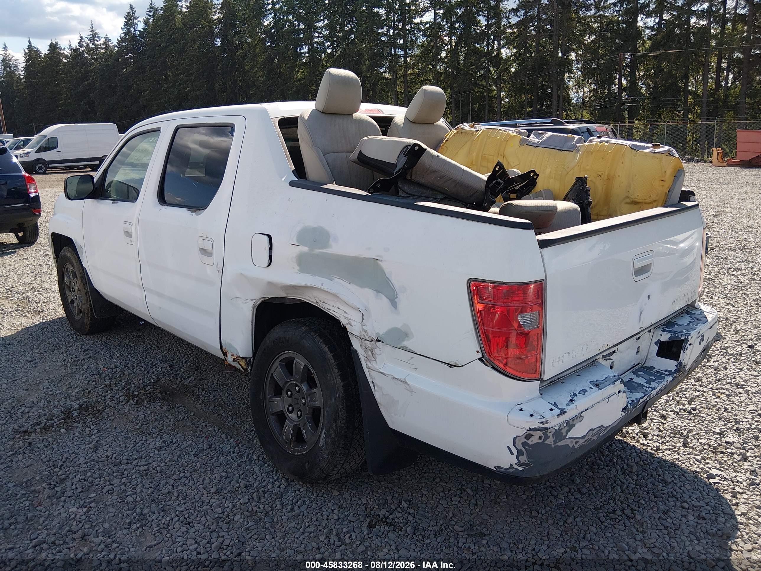 2010 Honda Ridgeline Rtl White vin: 5FPYK1F53AB501772